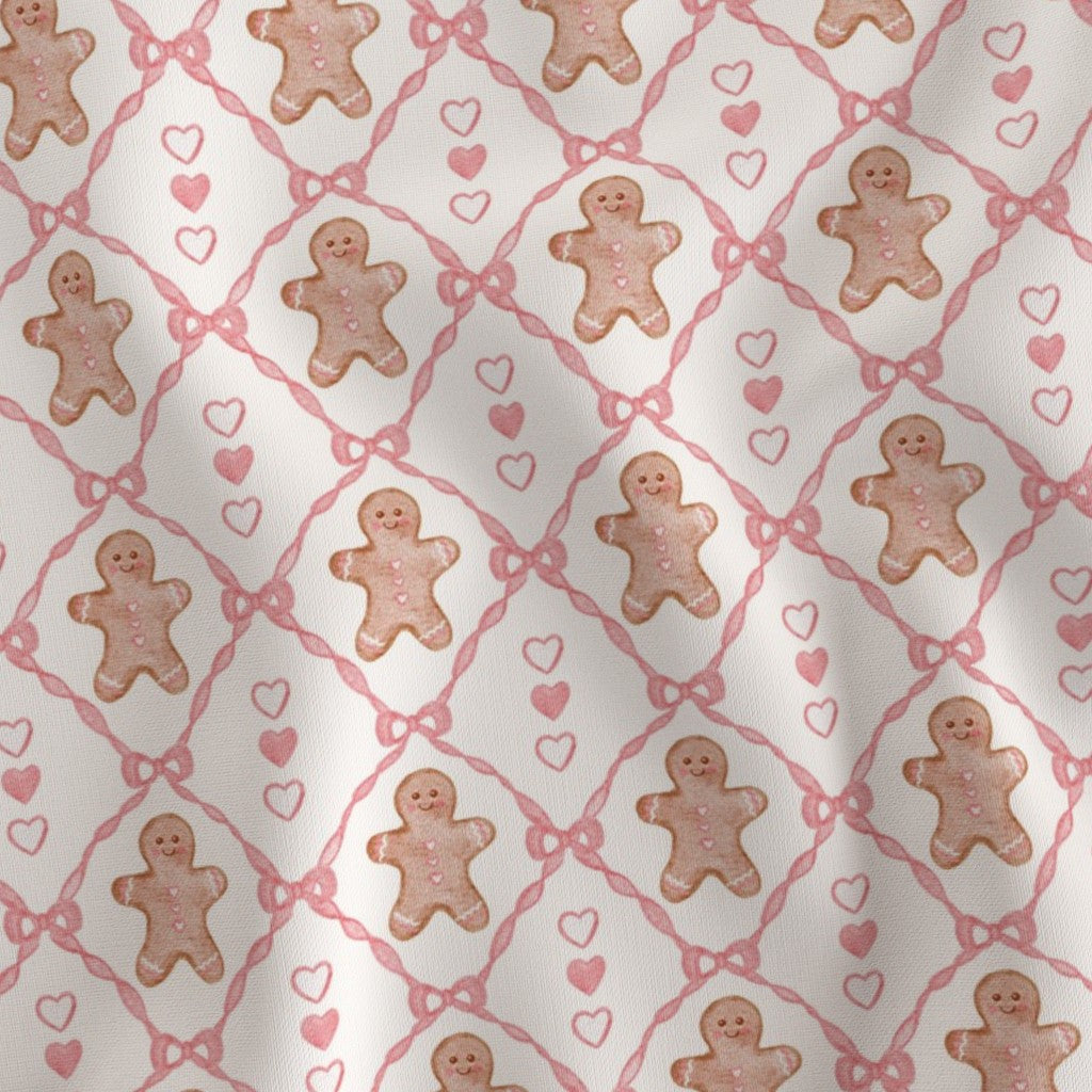 GINGERBREAD MAN PINK HEARTS