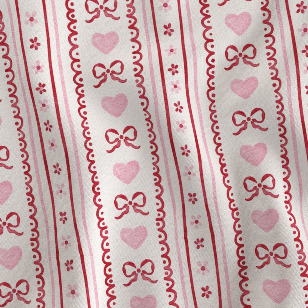 RED BOW PINK HEARTS