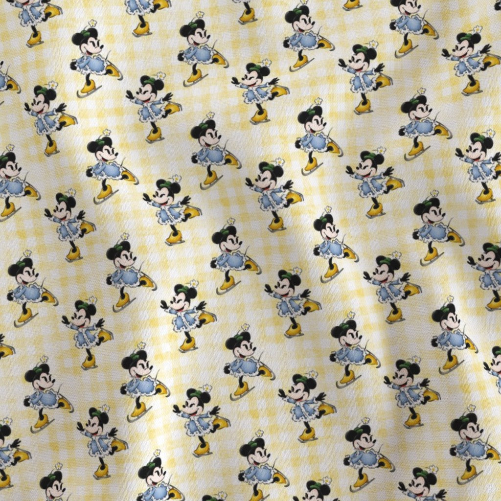 YELLOW GINGHAM MINNIE MOUSE SKATING ON ICE