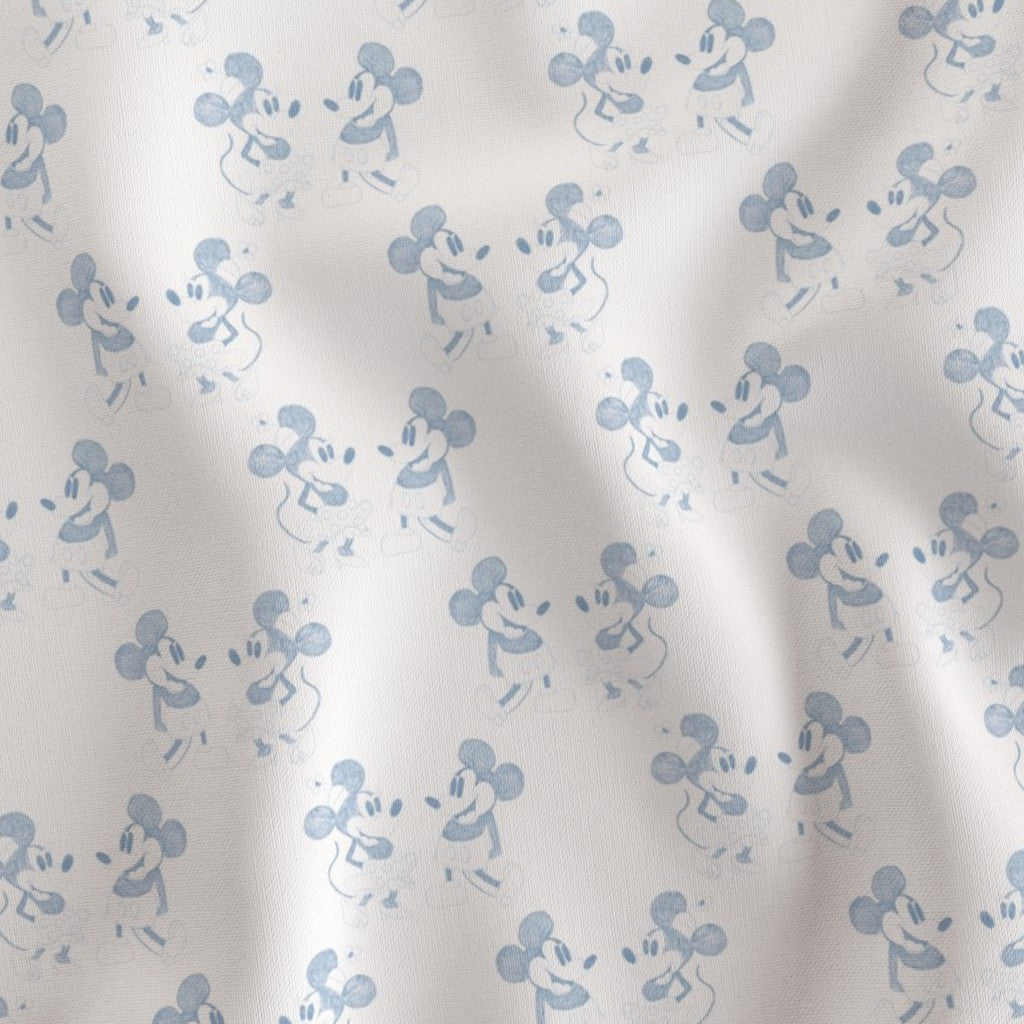 BLUE DITSY MINNIE & MICKEY MOUSE