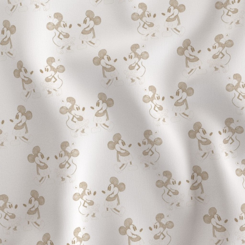 BROWN DITSY MINNIE & MICKEY MOUSE