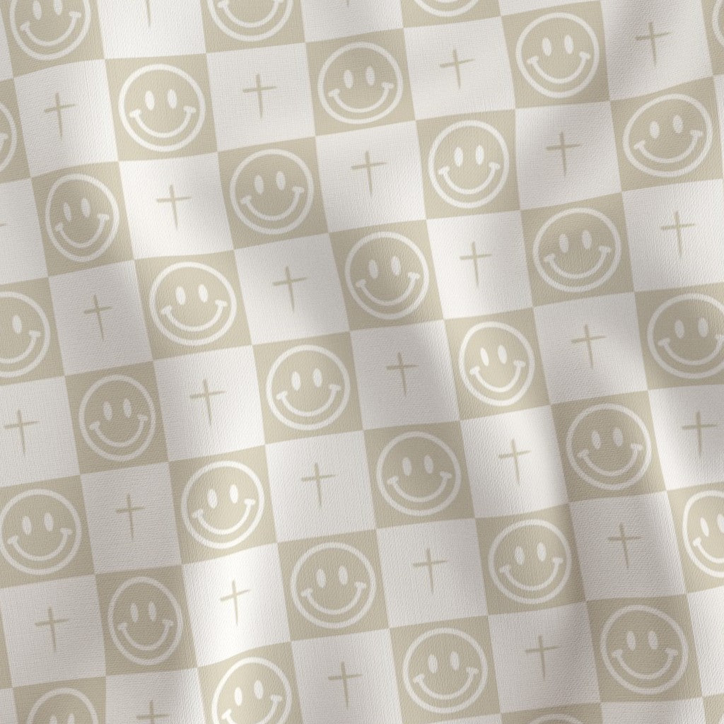 BEIGE SMILEY CROSS
