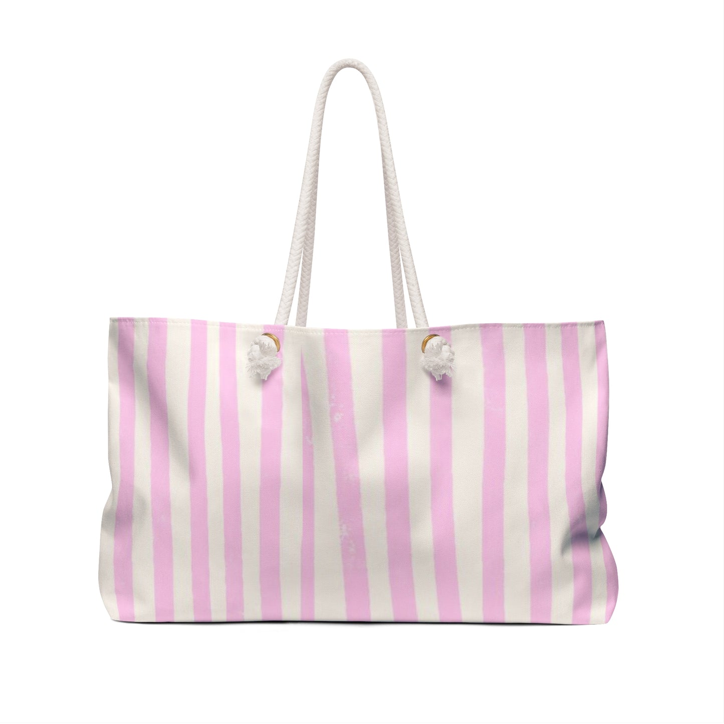 BEIGE & PINK STRIPES WEEKENDER BAG