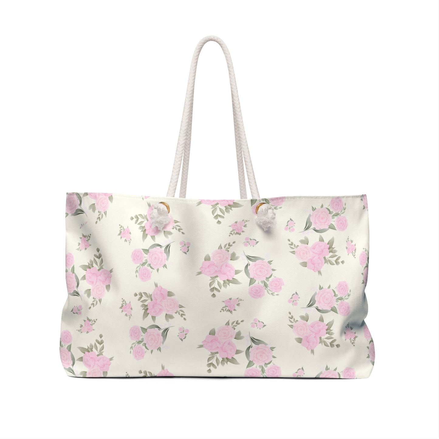 IVORY PINK ROSES WEEKENDER BAG