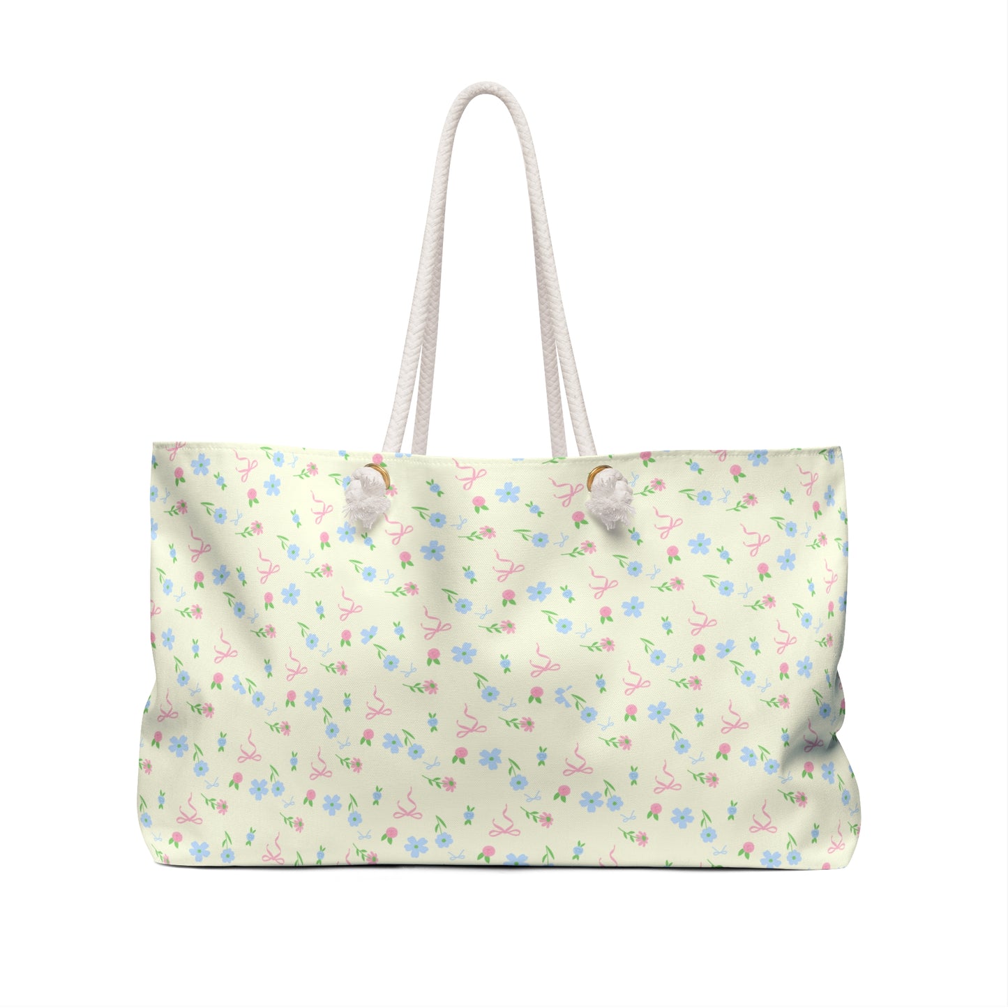 BUTTER YELLOW COTTAGE FLORAL WEEKENDER BAG