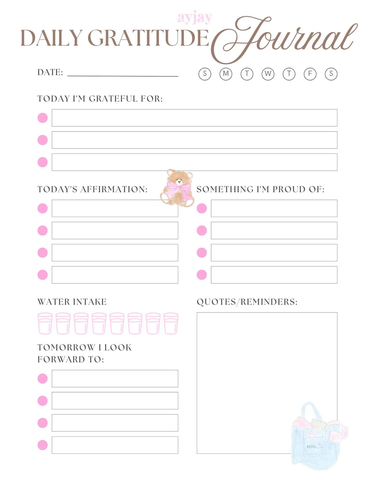 AYJAY DAILY GRATITUDE JOURNAL