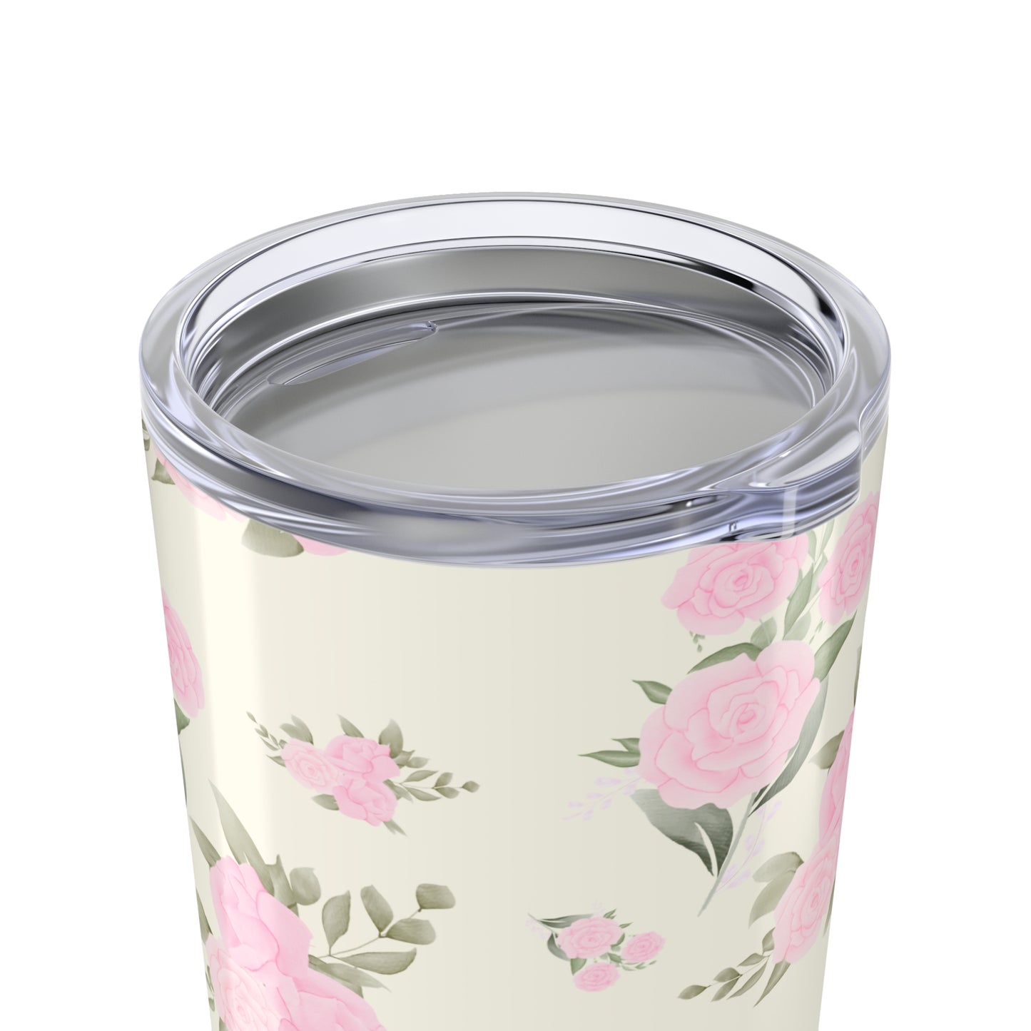 IVORY PINK ROSES TUMBLER