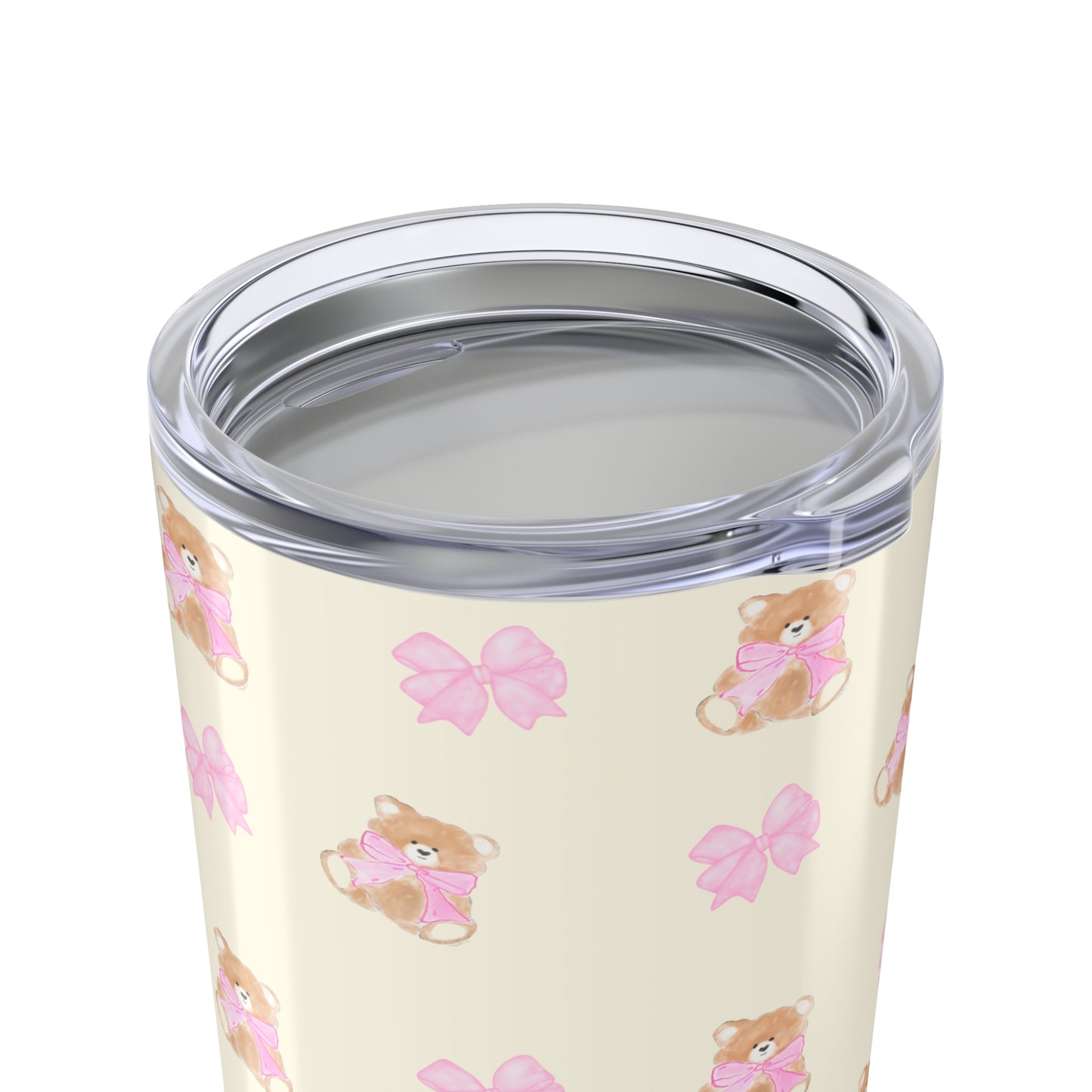 BEIGE TEDDY BOW TUMBLER