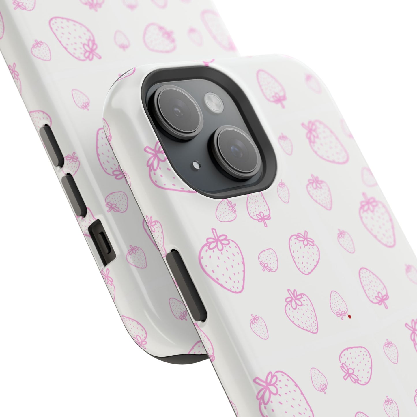 WHITE & PINK STRAWBERRIES PHONE CASE