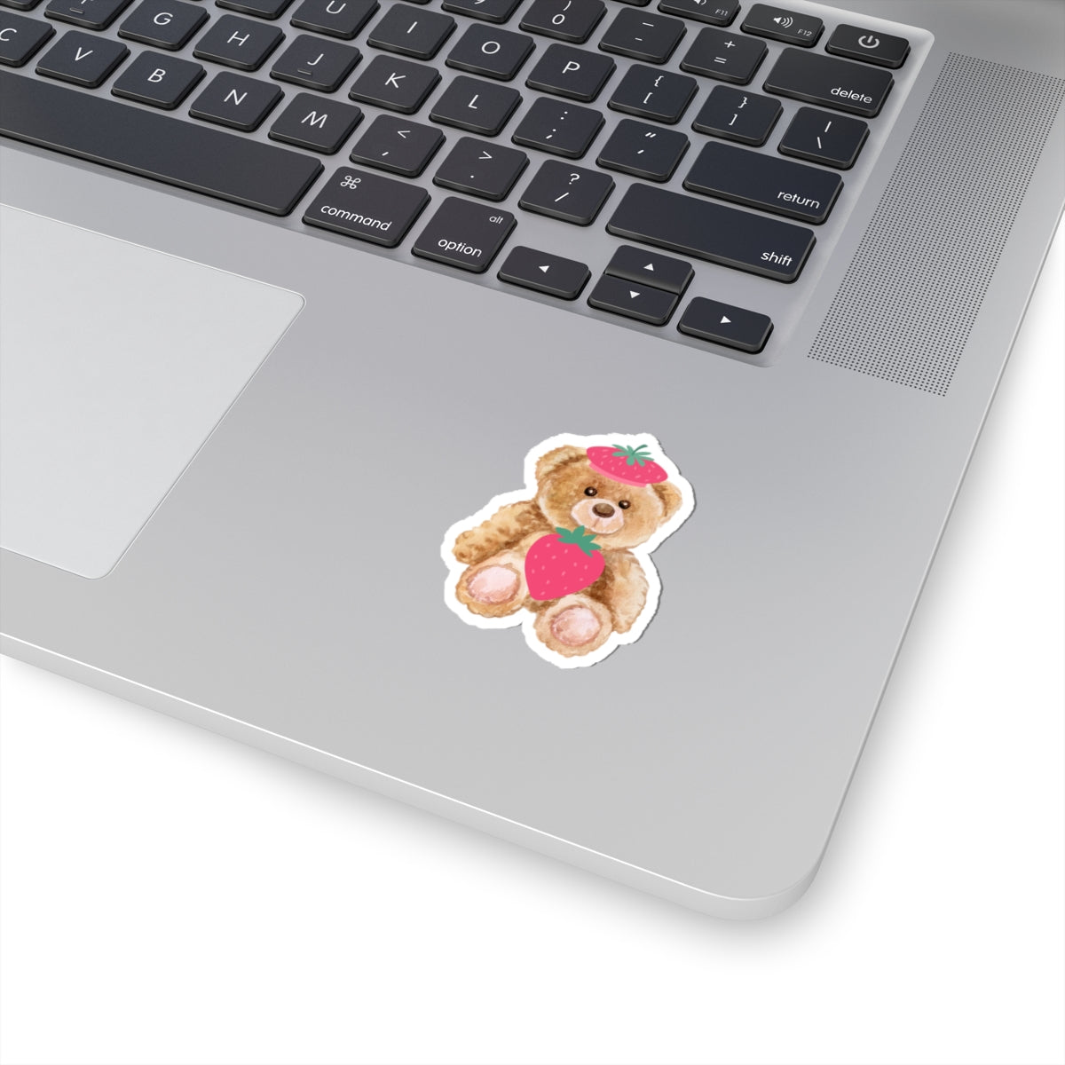 TEDDY BEAR STRAWBERRY COSTUME STICKER