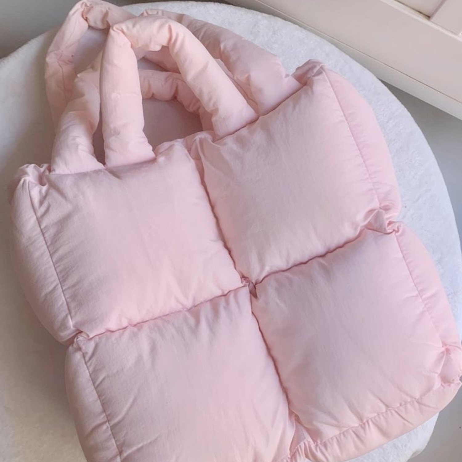 PINK CLOUD PUFFER TOTE BAG