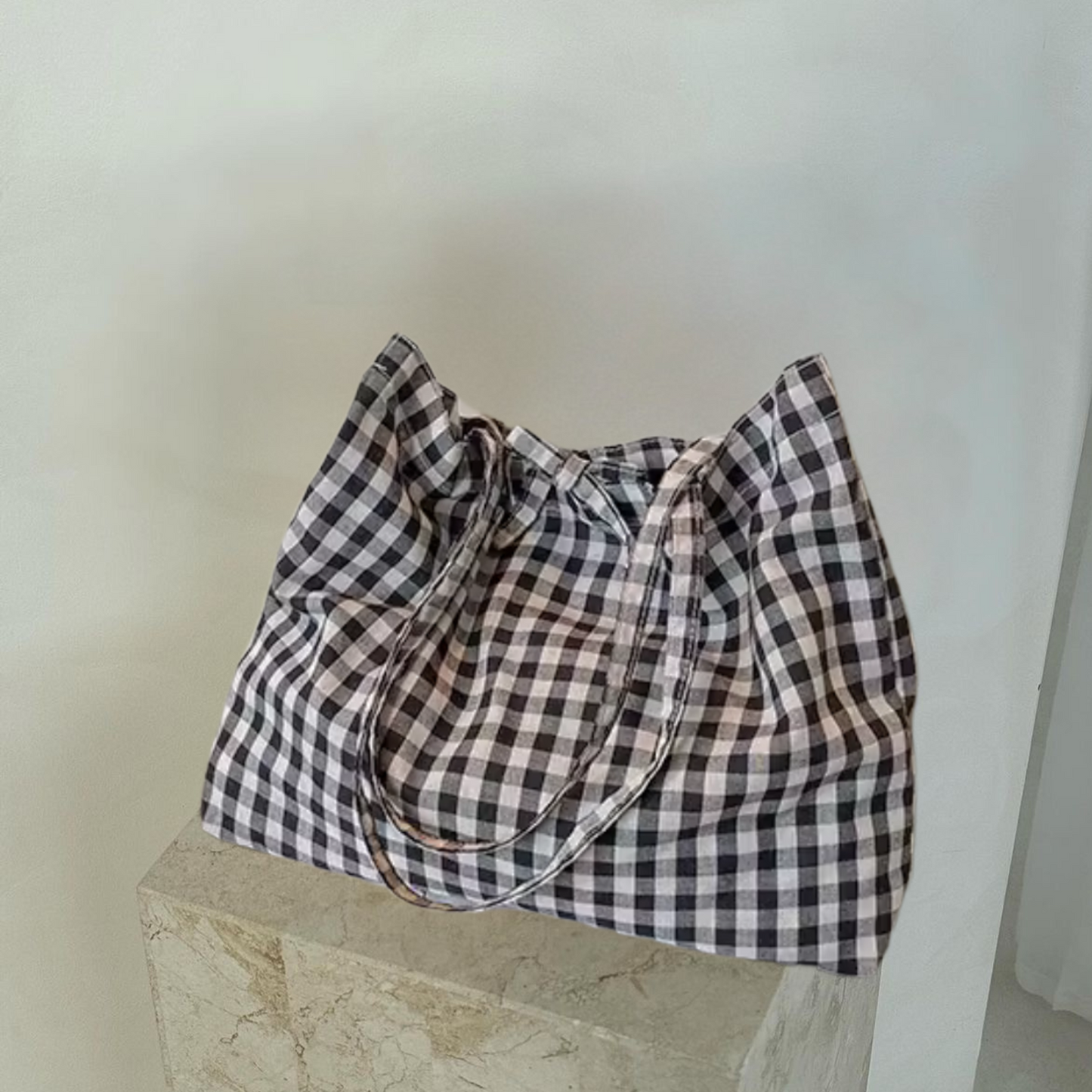 GINGHAM BOW TOTE BAG