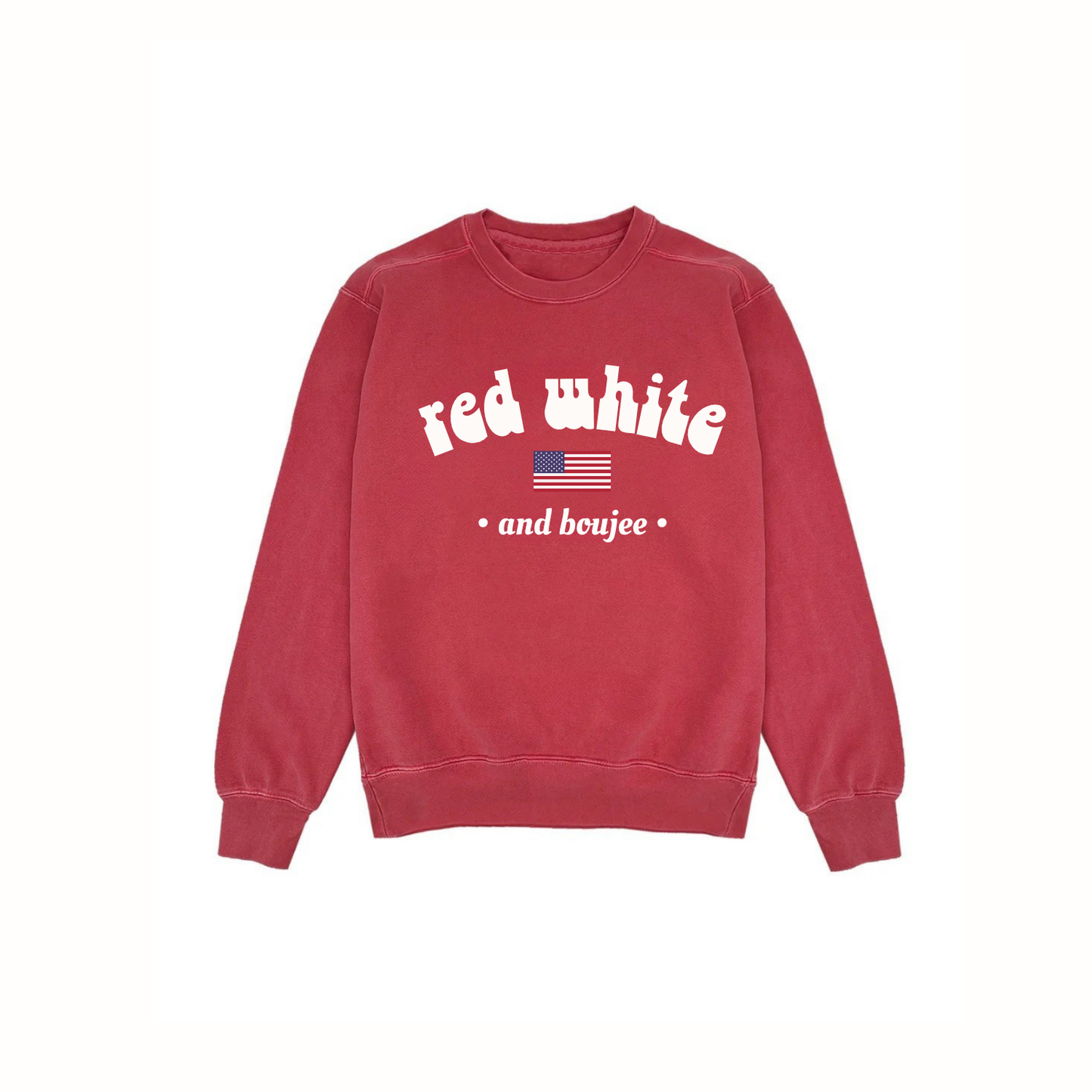 RED WHITE & BOUJEE CREWNECK