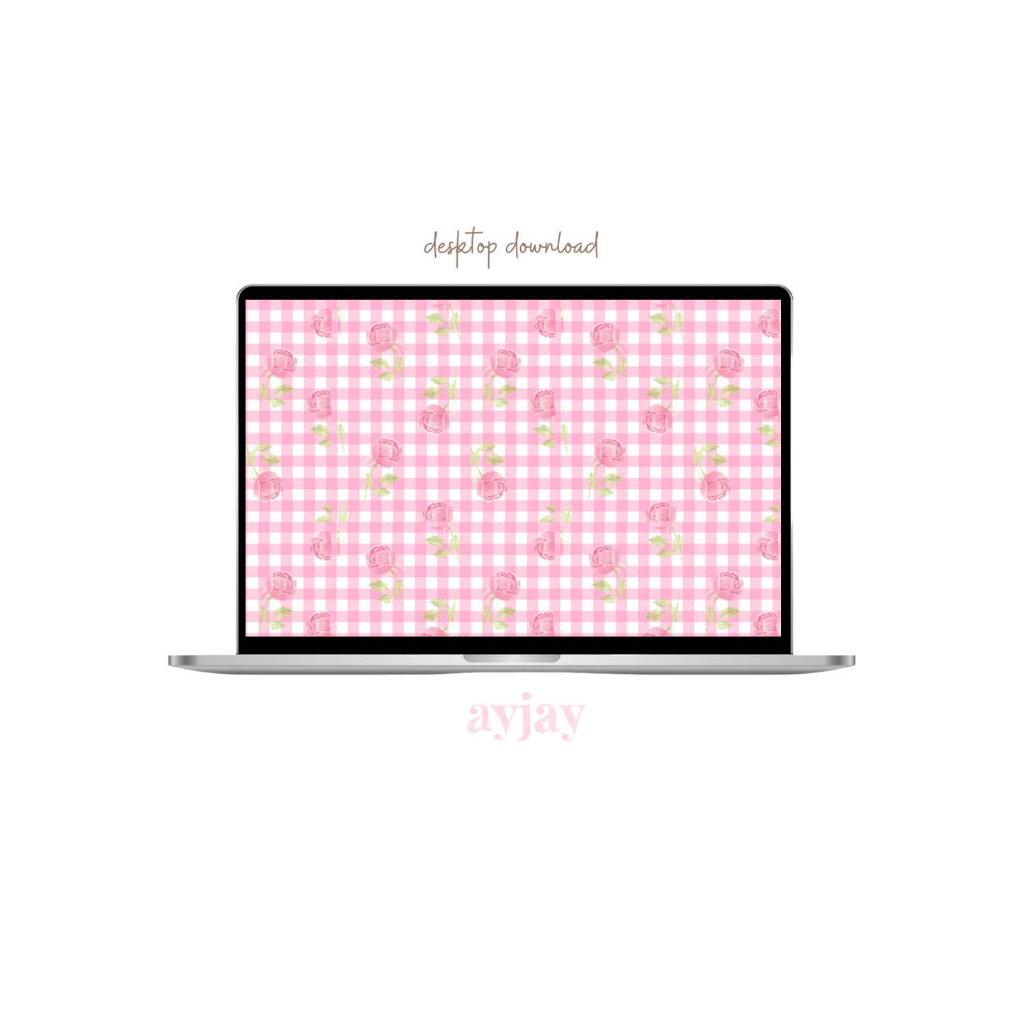 AYJAY PINK GINGHAM FLORAL SCREENSAVER