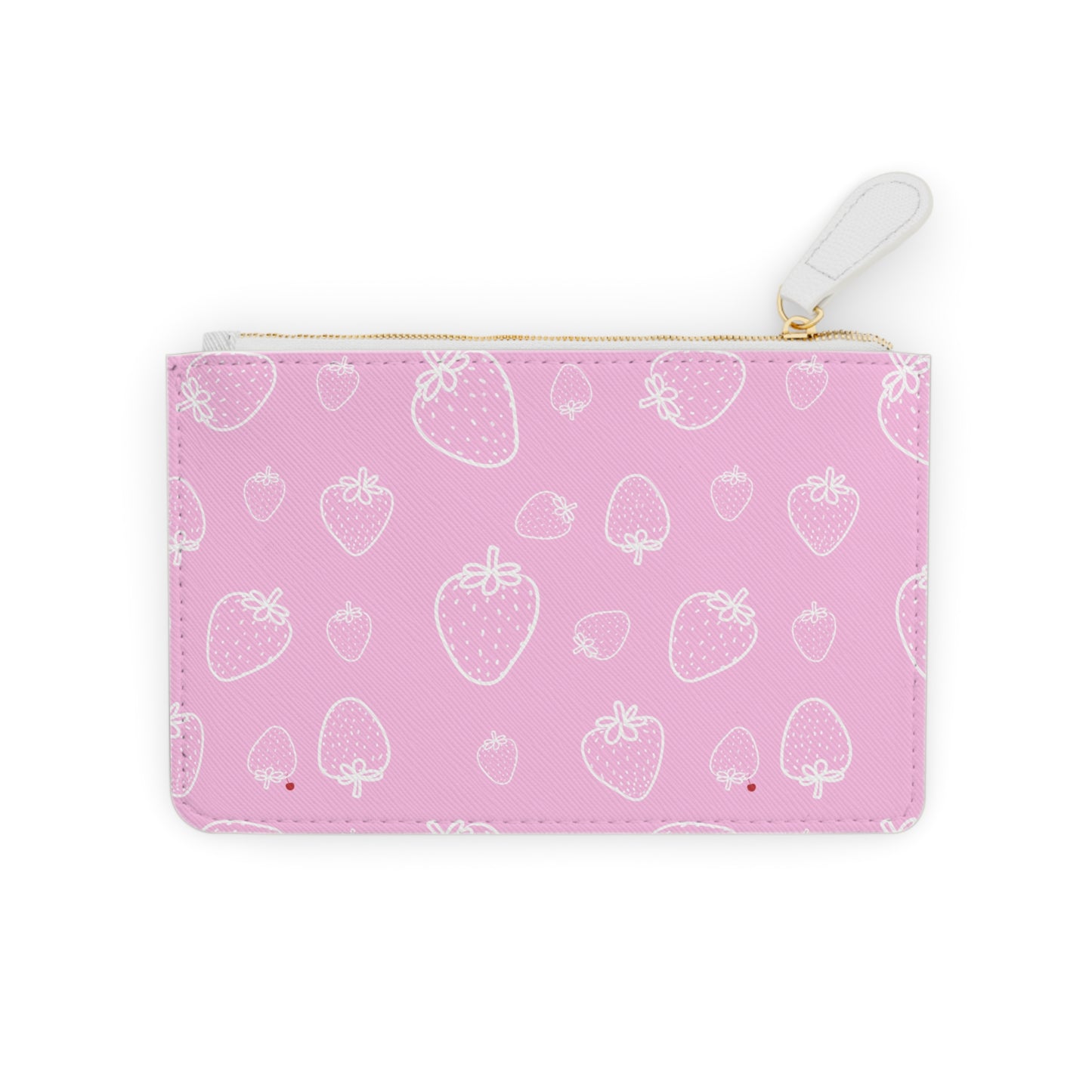 PINK STRAWBERRIES LEATHER POUCH