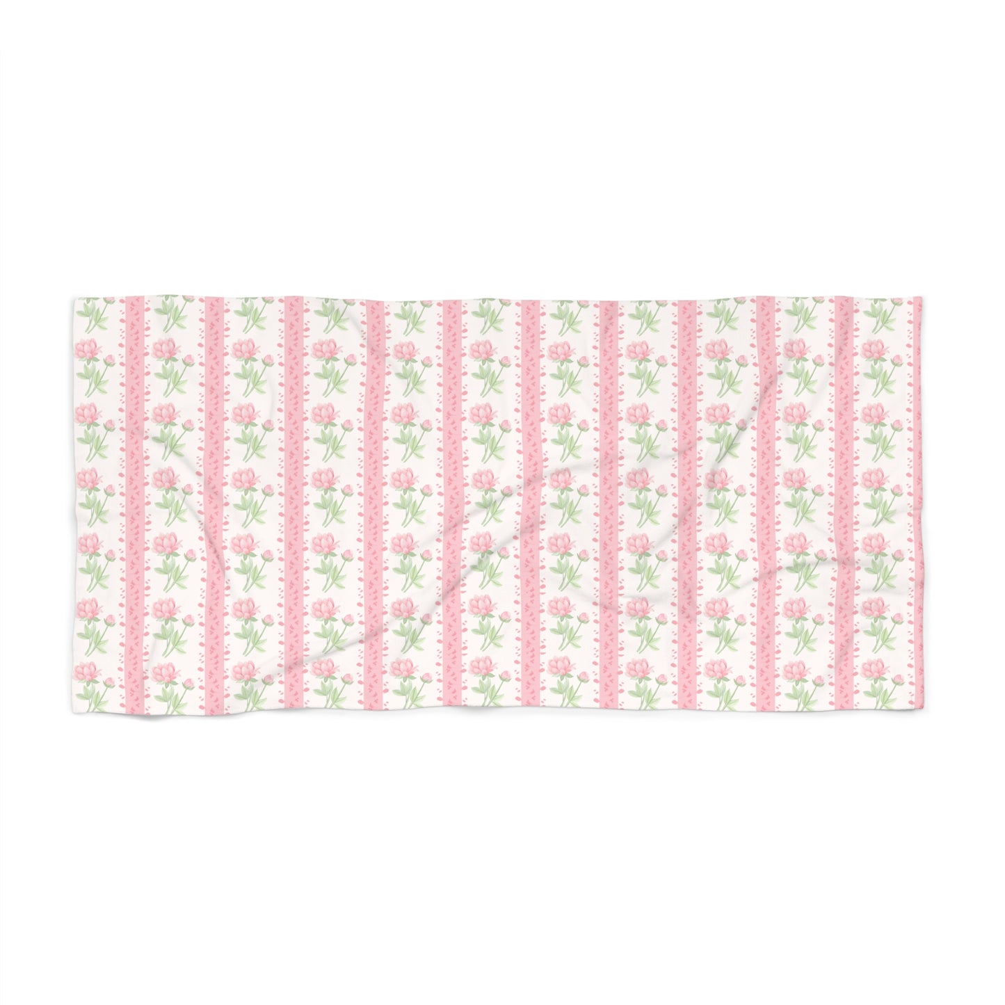 PINK GREEN FLORAL BEACH TOWEL