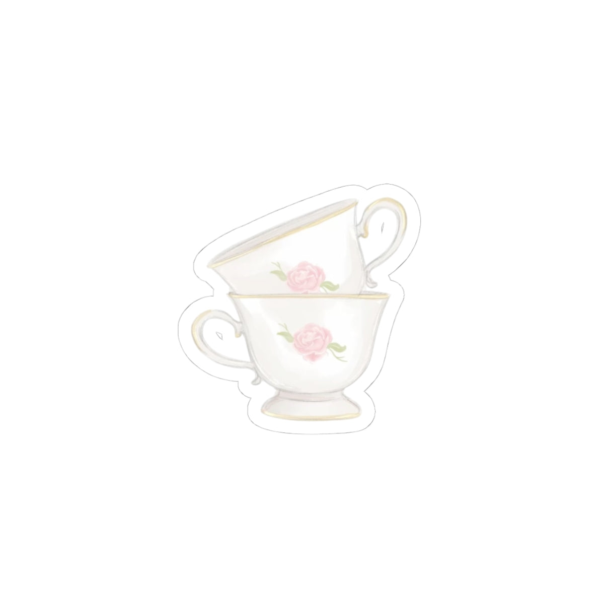 FLORAL TEA CUPS STICKER