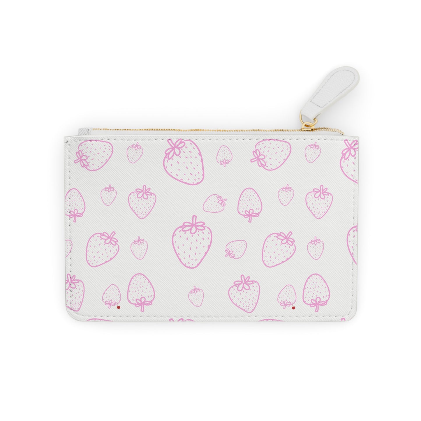 WHITE STRAWBERRIES LEATHER POUCH
