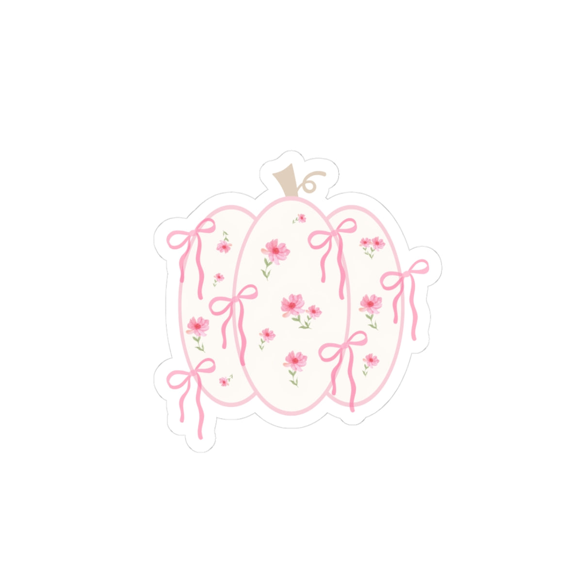 PUMPKIN BOW FLORAL STICKER