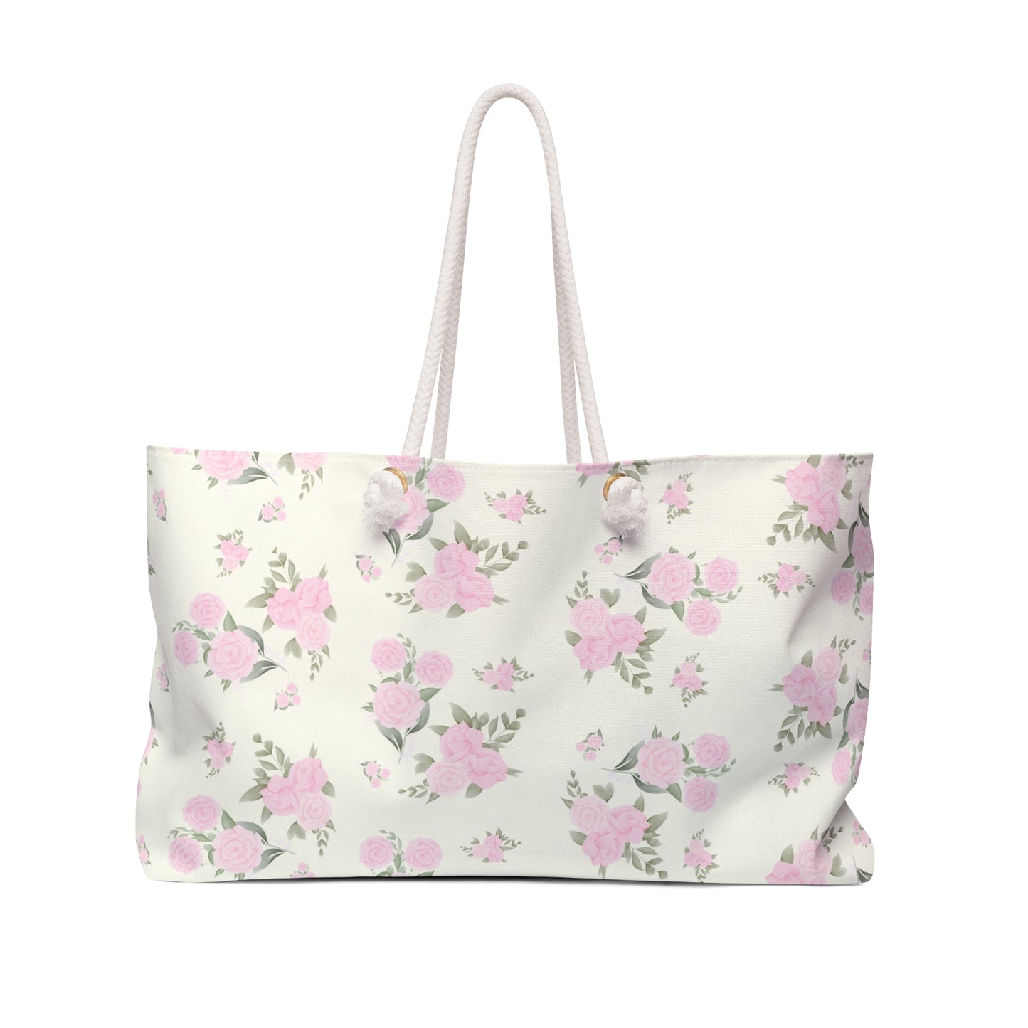 IVORY PINK ROSES WEEKENDER BAG