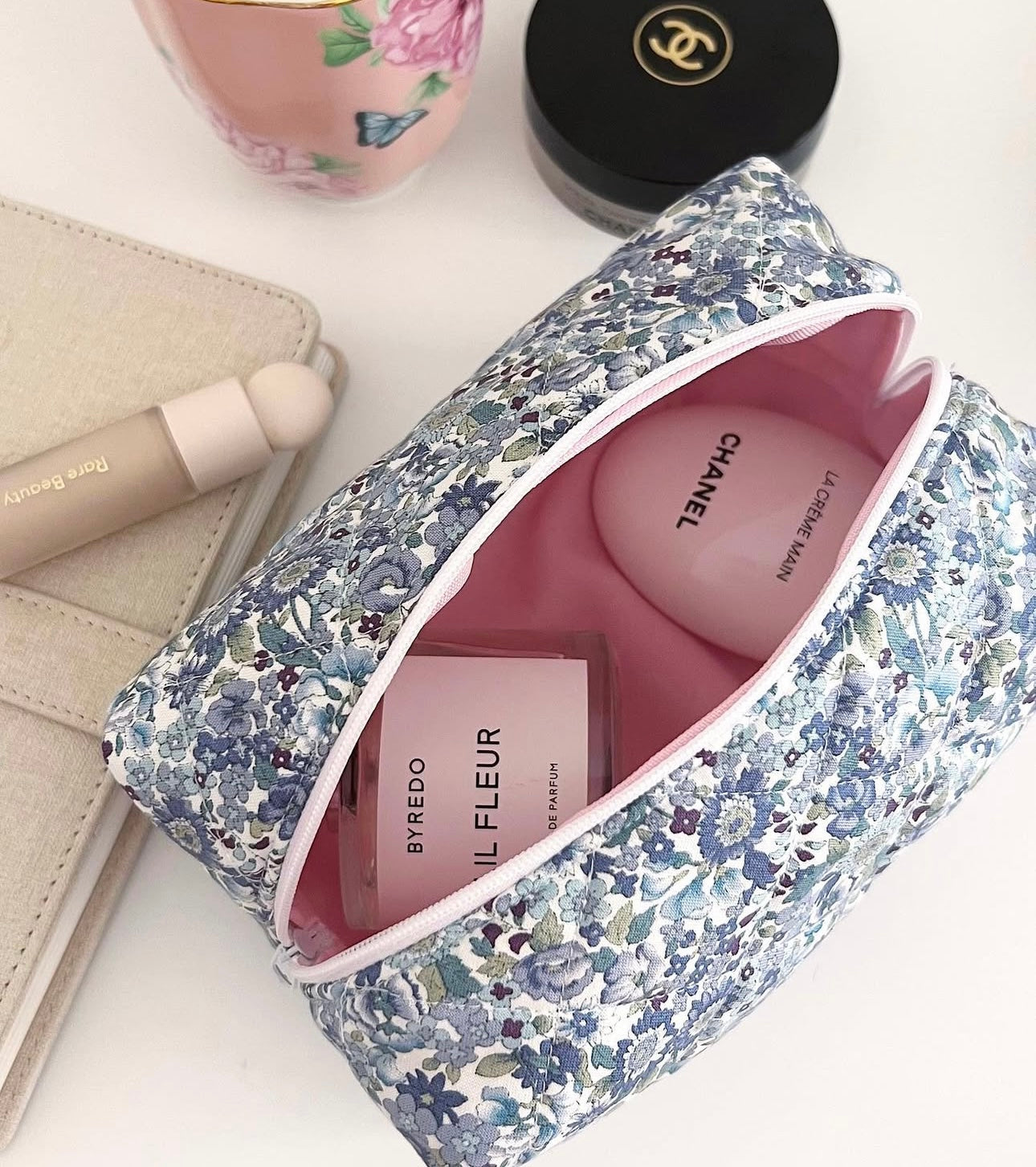 HOUSSE D'ORDINATEUR PORTABLE FLEURIE BLEU