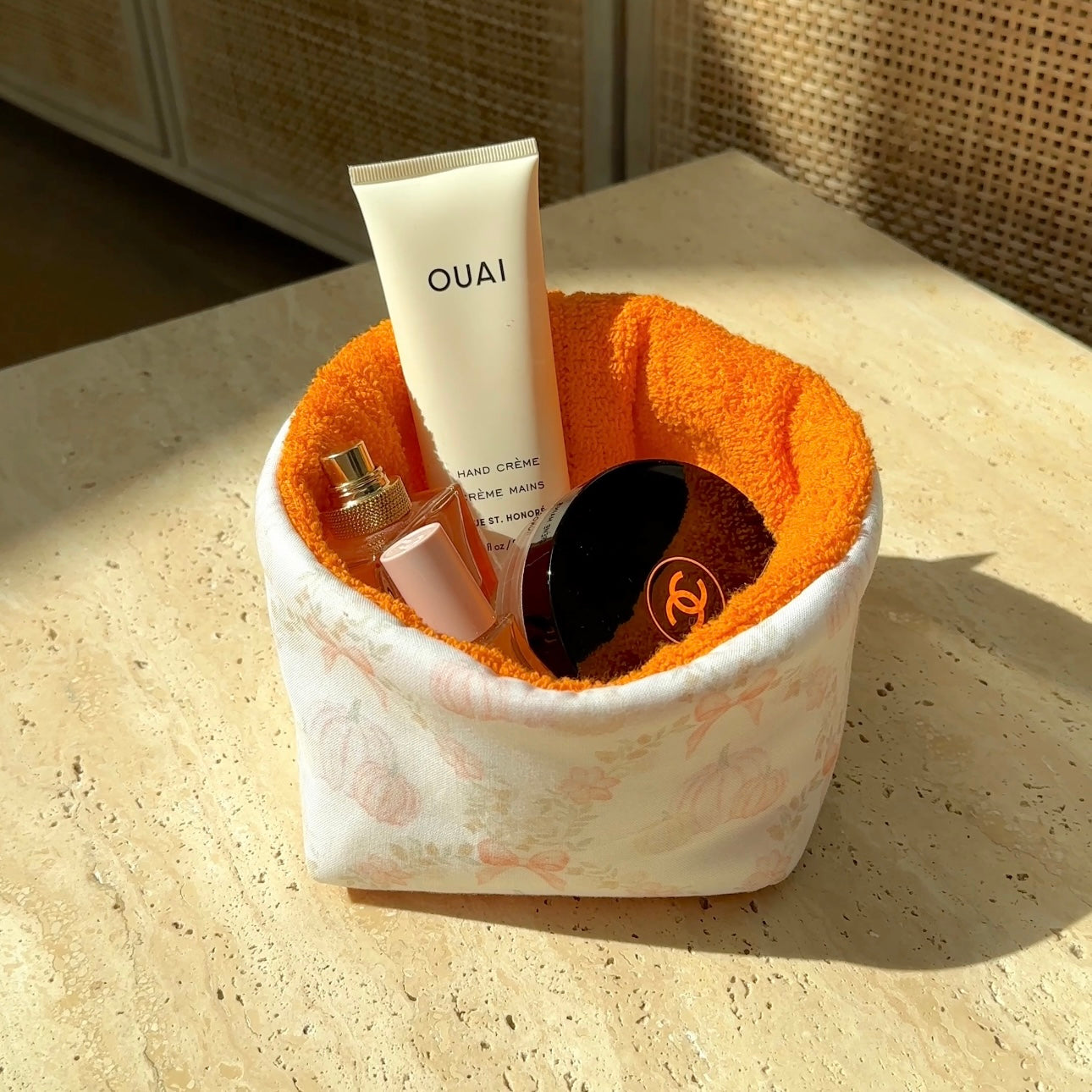 PUMPKIN BOWS ORANGE TEDDY ORGANIZER