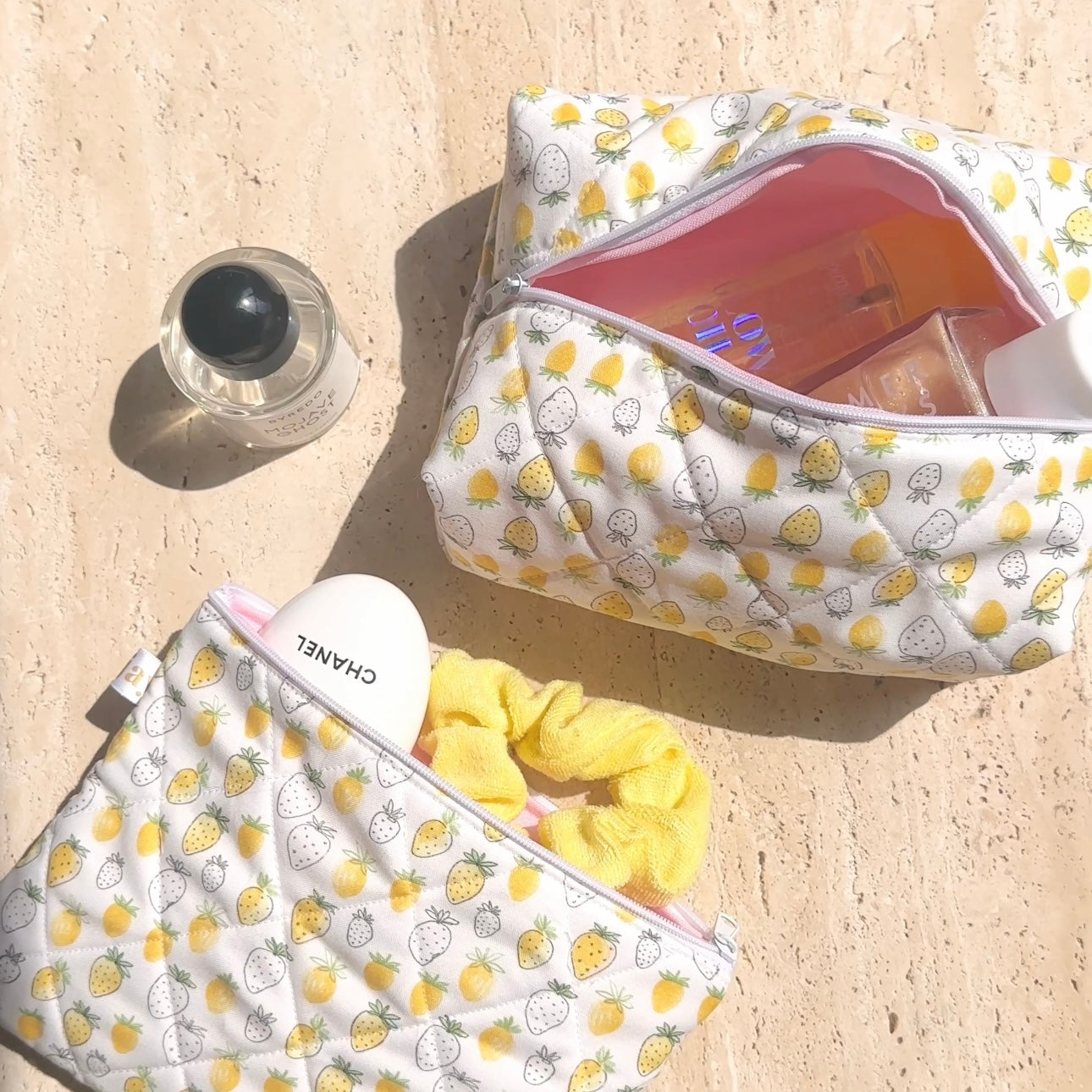 YELLOW STRAWBERRIES MAKE-UP BAG-AYJAY