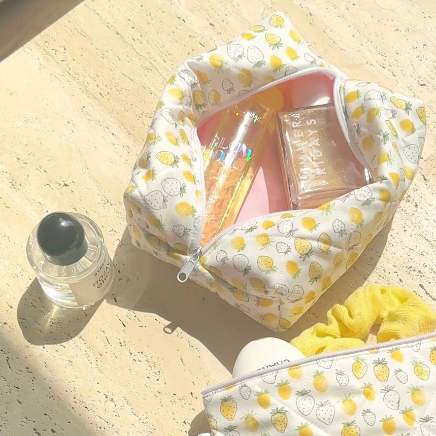 YELLOW STRAWBERRIES MAKE-UP BAG-AYJAY
