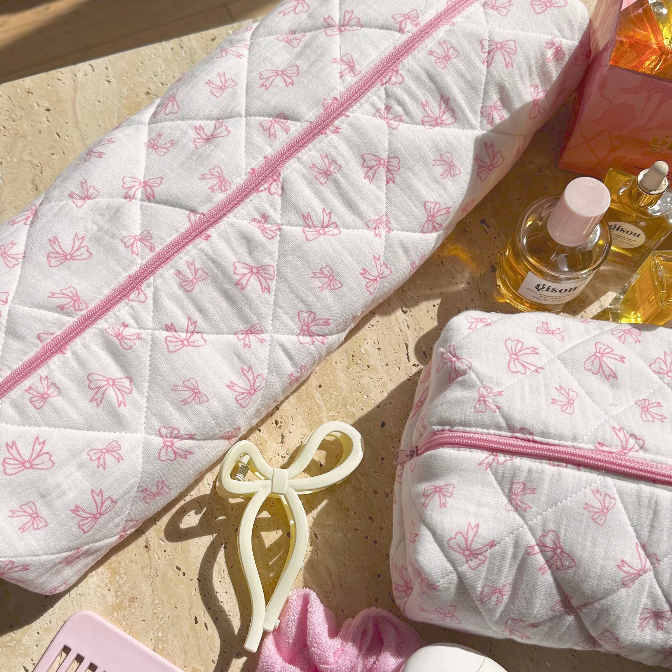 BOW COQUETTE PINK CURLING IRON DYSON STRAIGHTENER TRAVEL BAG