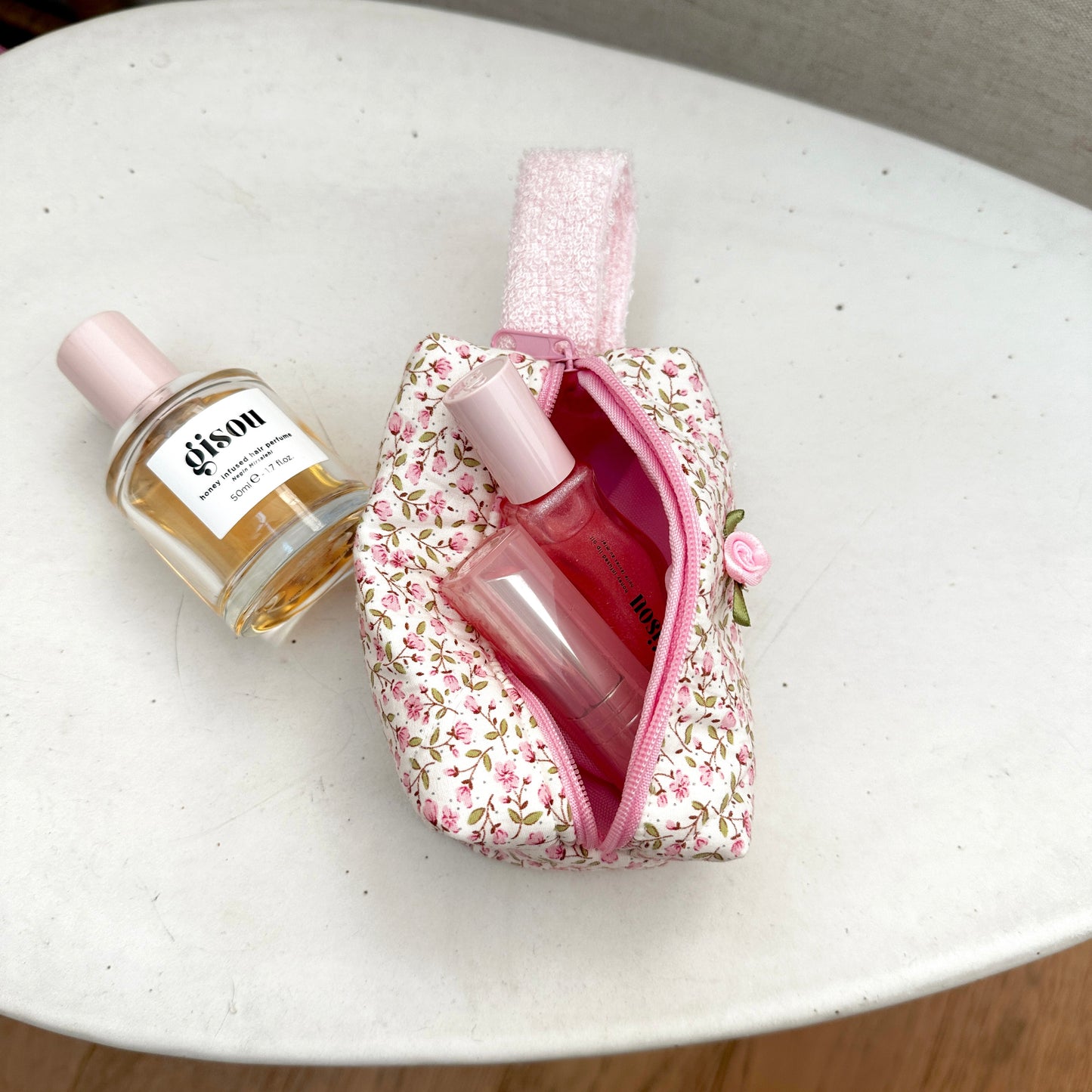 PINK GARDEN MINI KEYCHAIN BAG