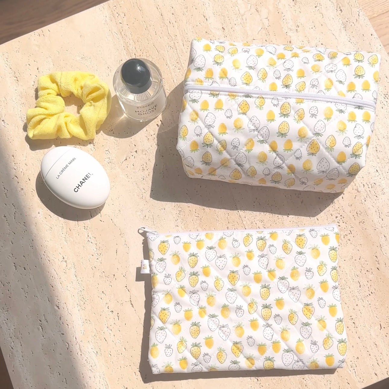 YELLOW STRAWBERRIES MAKE-UP BAG-AYJAY