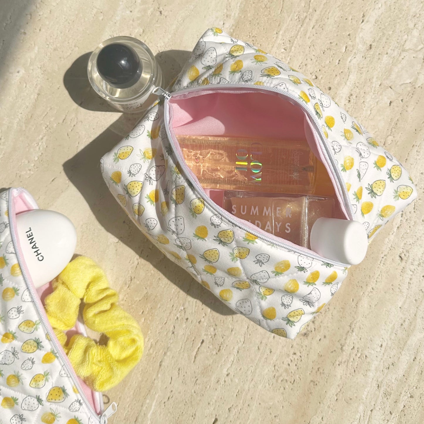 YELLOW STRAWBERRIES MAKE-UP BAG-AYJAY