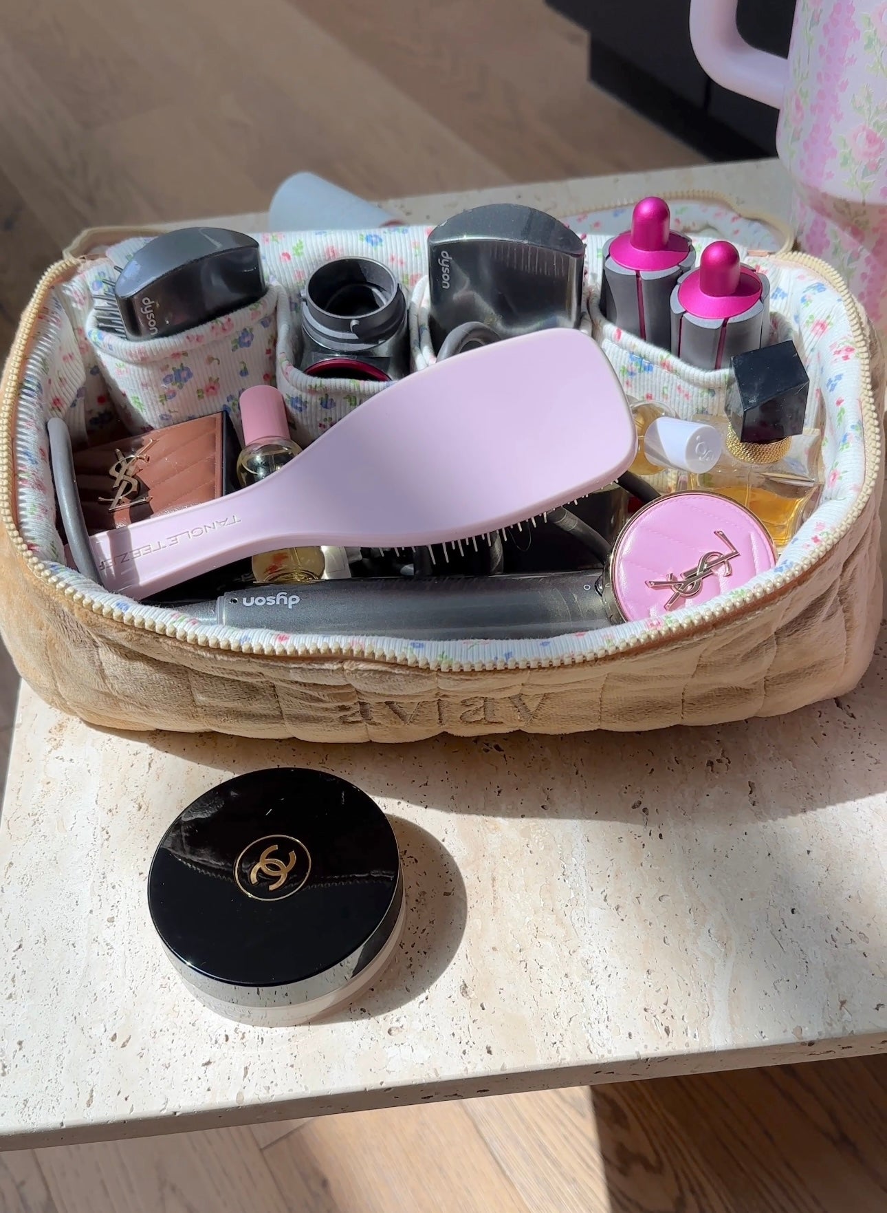 TAN HAIRTOOL DYSON AIRWRAP VANITY BAG