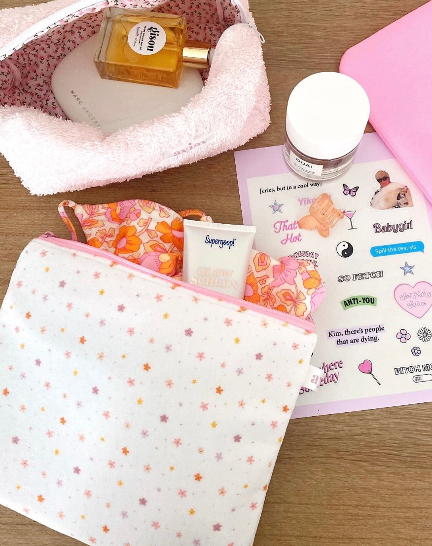 VELVET FLORAL FLAT POUCH