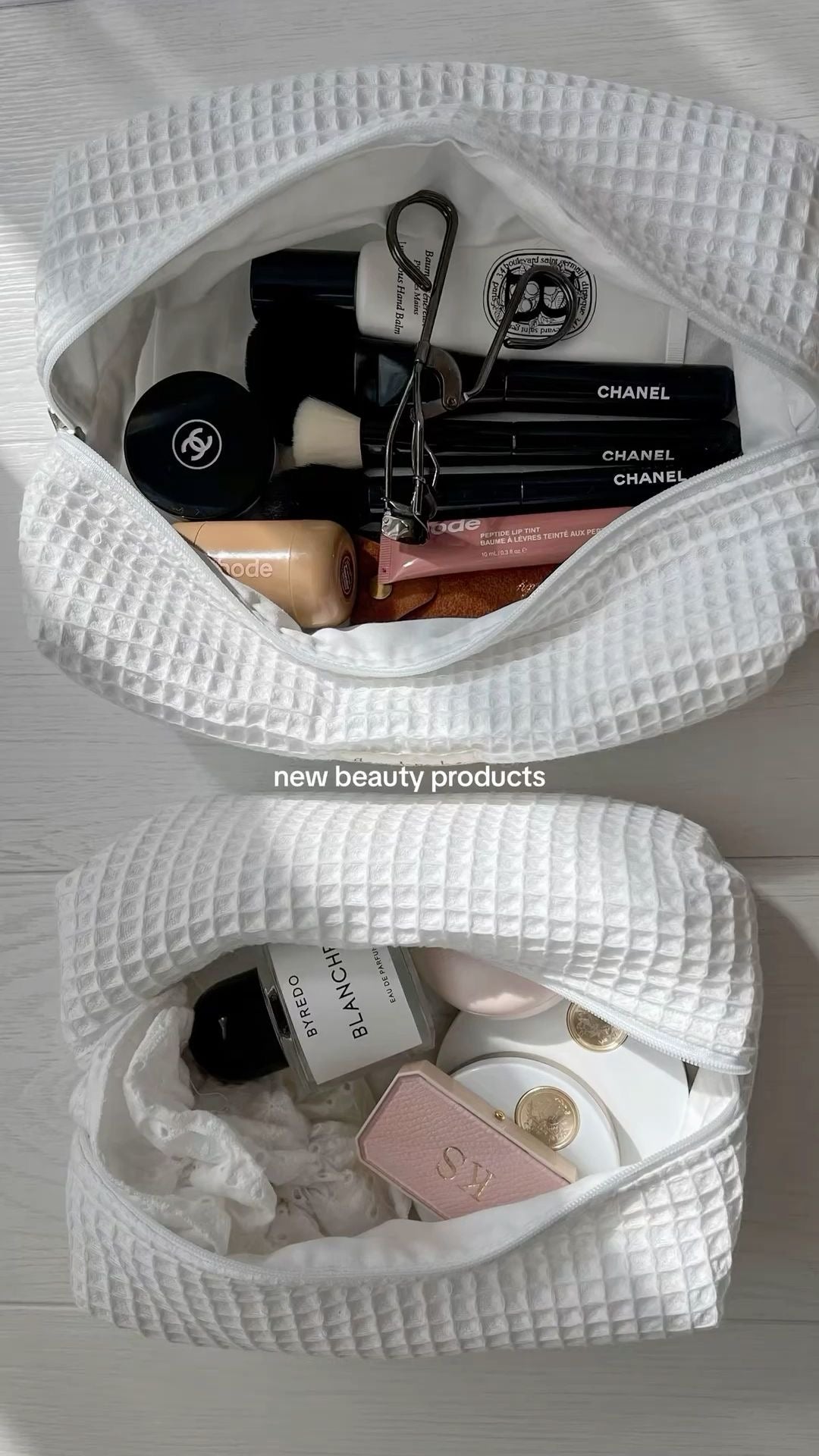 WHITE WAFFLE KNIT CUSTOM BAG