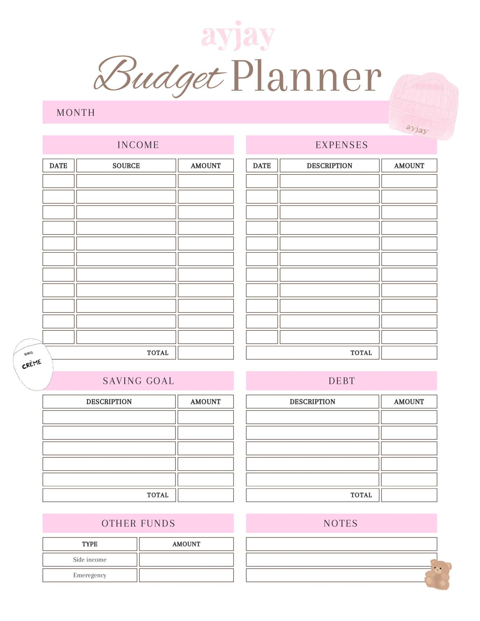 get-organized-with-this-cute-budget-planner-template-ayjay for Cute Budget Planner Printable Free Get organized with this cute budget planner template – AYJAY for Cute Budget Planner Printable Free