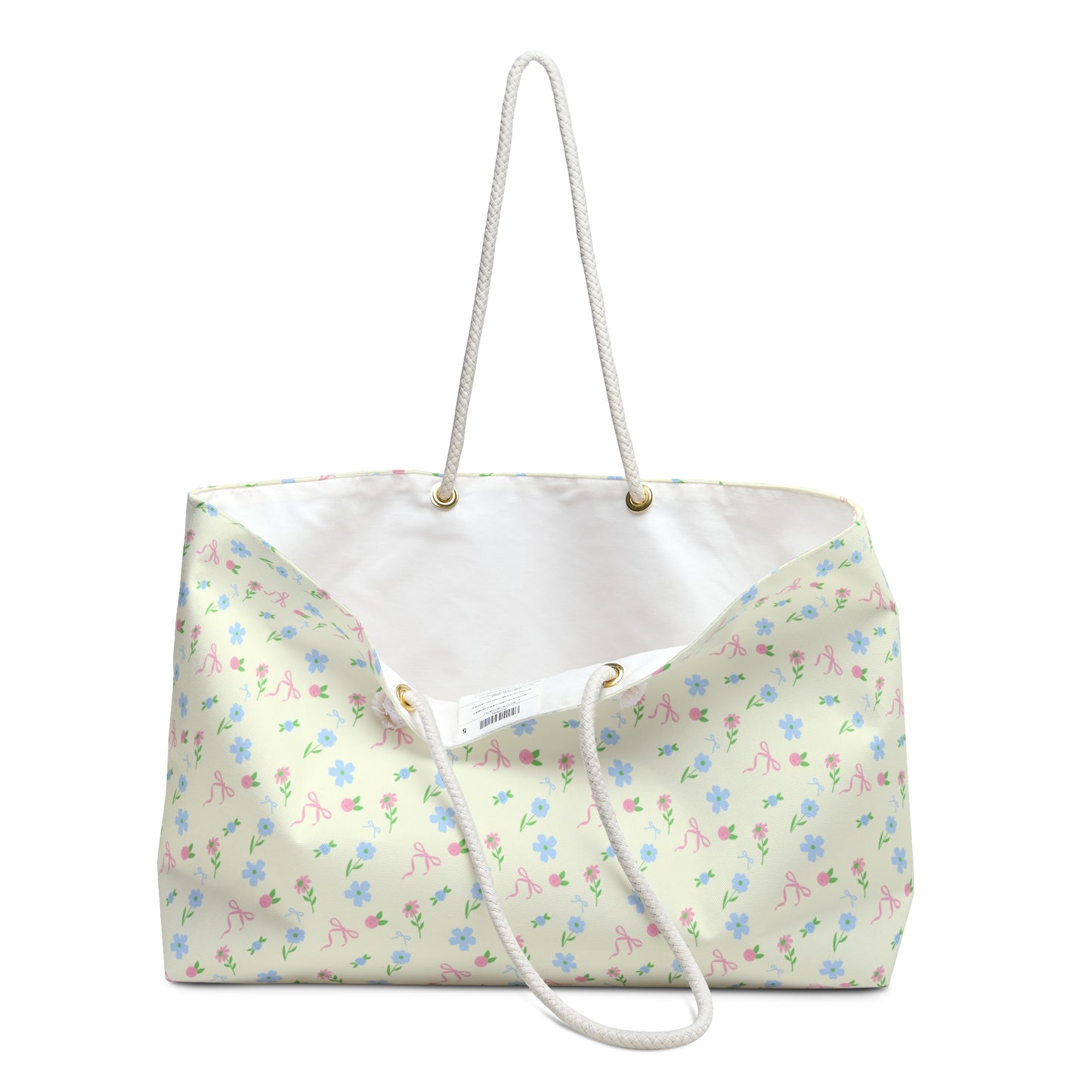 BUTTER YELLOW COTTAGE FLORAL WEEKENDER BAG
