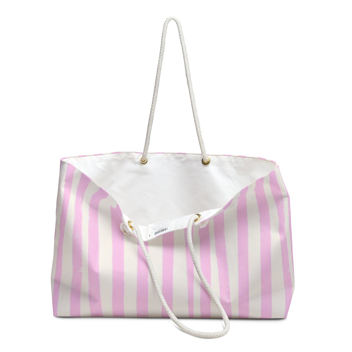 BEIGE & PINK STRIPES WEEKENDER BAG