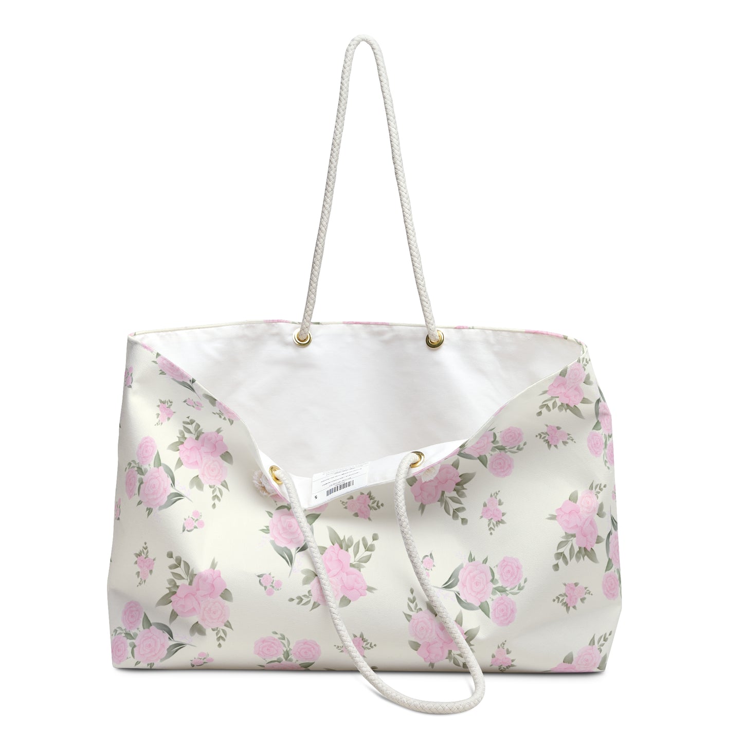 IVORY PINK ROSES WEEKENDER BAG