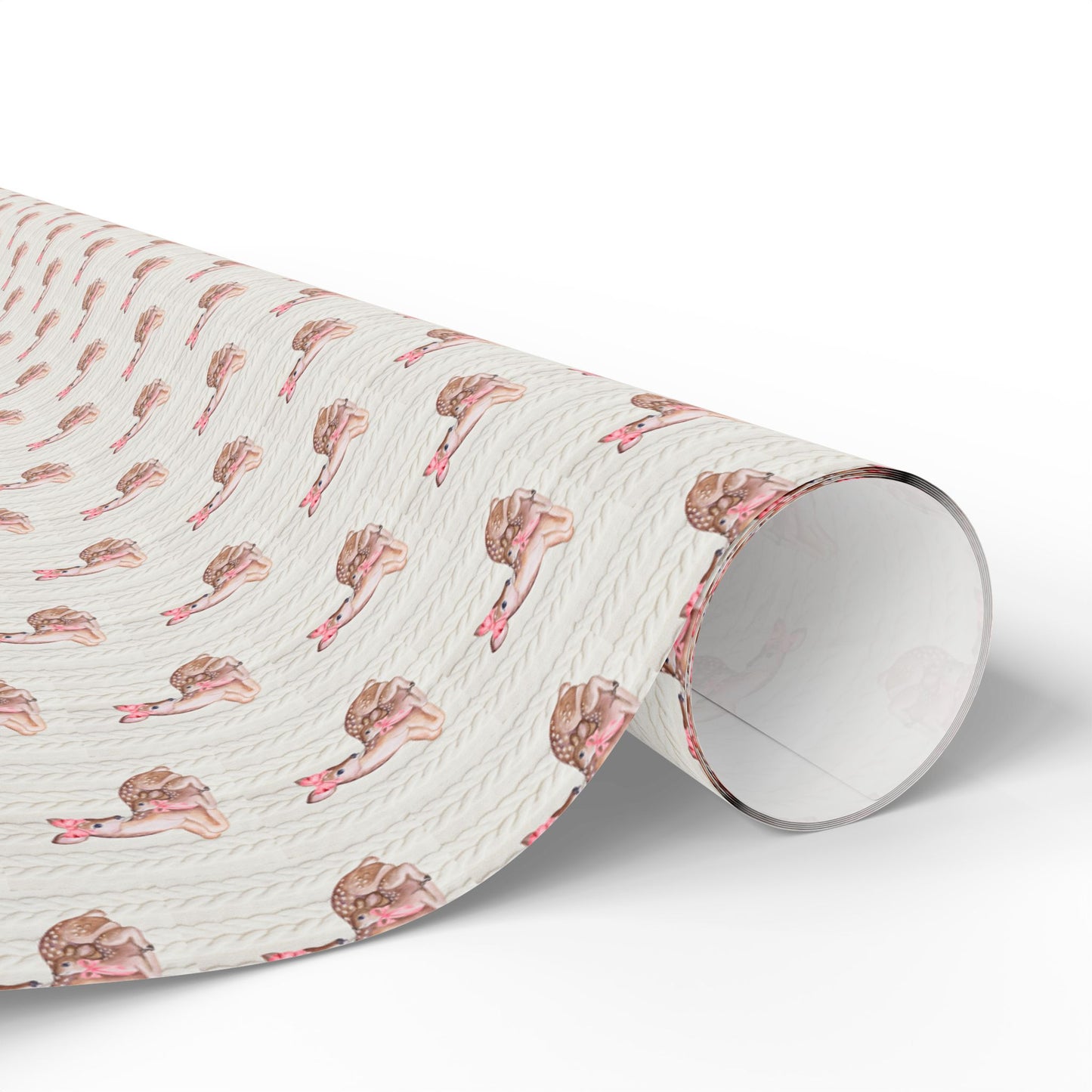 SWEATER KNIT BOW DEER WRAPPING PAPER ROLL