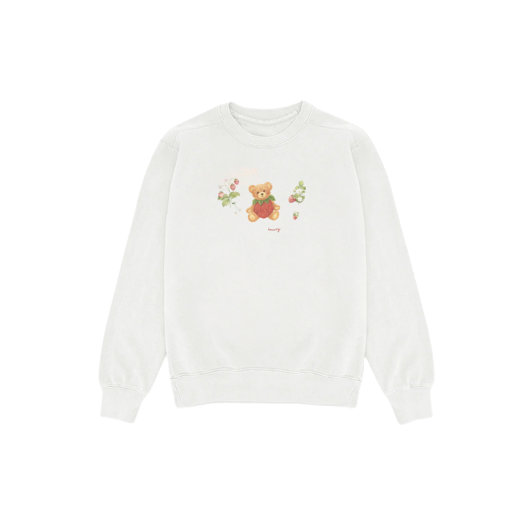 BEARRY CREWNECK WHITE SWEATSHIRT