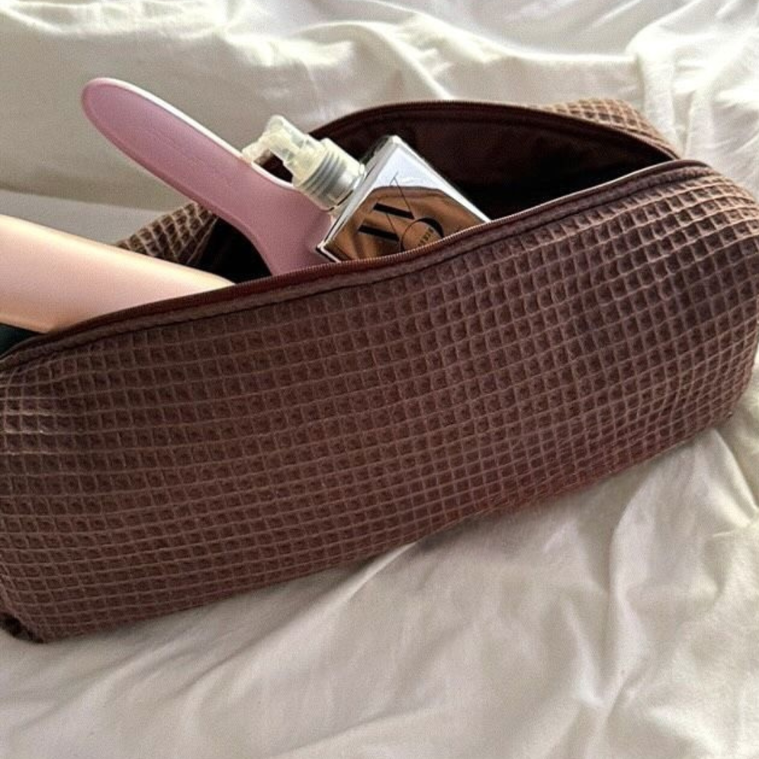 CHOCOLATE BROWN WAFFLE KNIT HAIRTOOL DYSON BAG