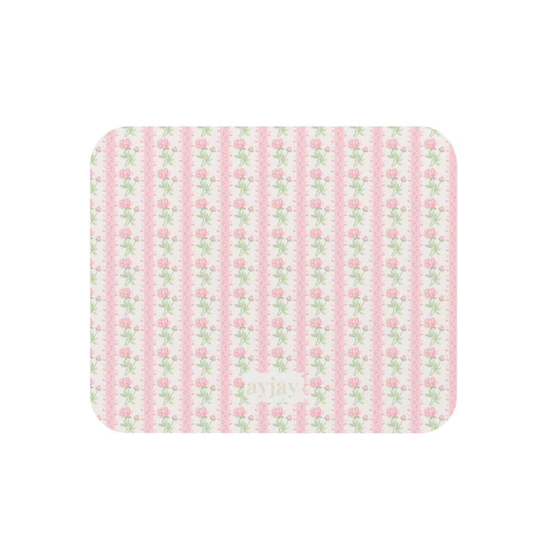 PINK & GREEN FLORAL MOUSE PAD