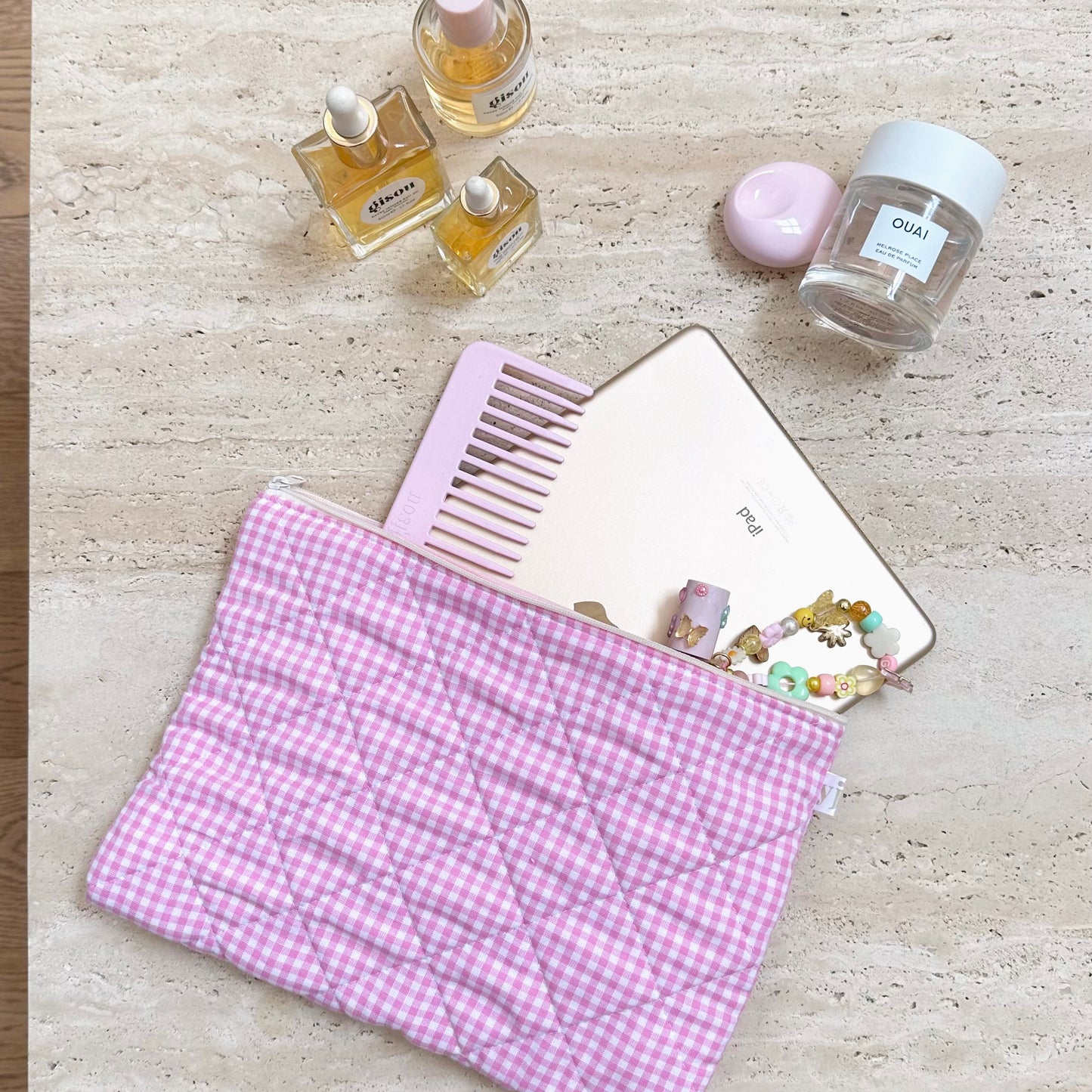 PINK GINGHAM IPAD SLEEVE-AYJAY