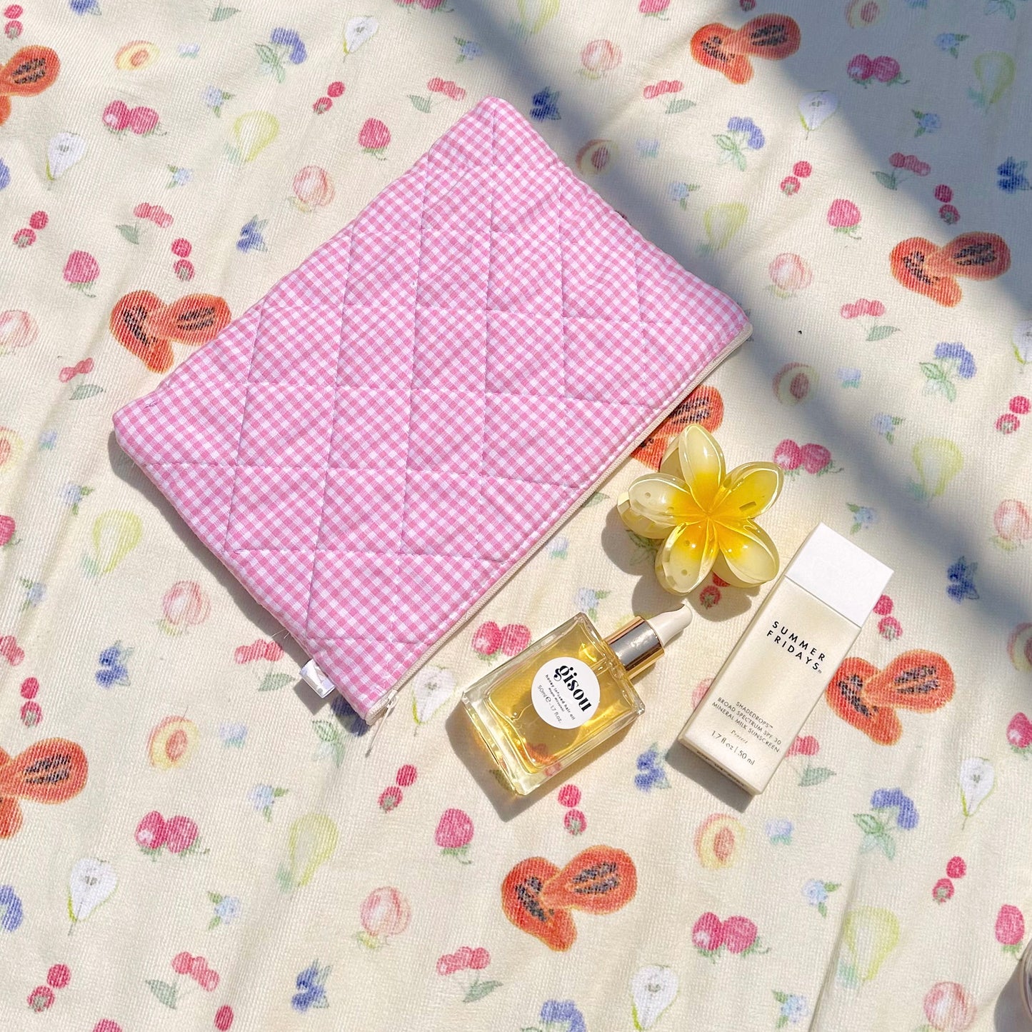 PINK GINGHAM IPAD SLEEVE-AYJAY