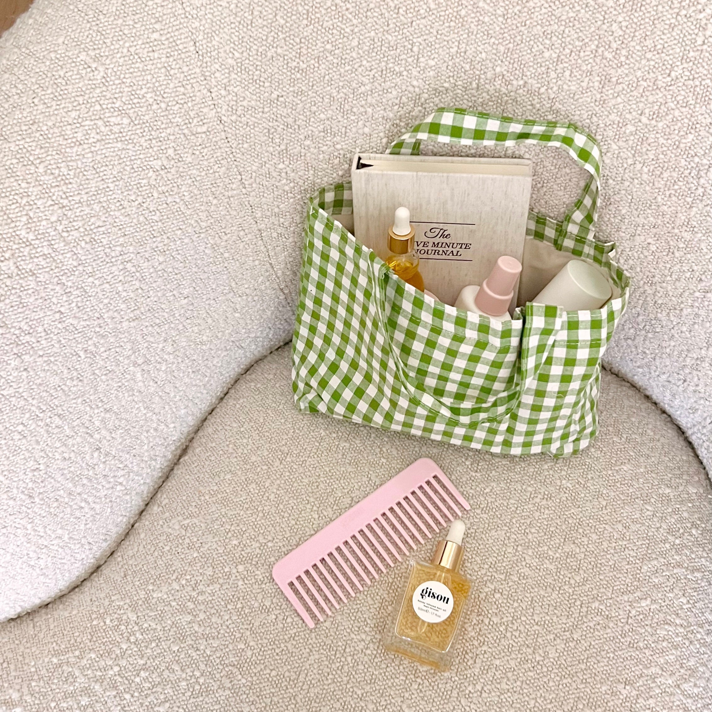 GREEN GINGHAM MINI TOTEBAG-AYJAY