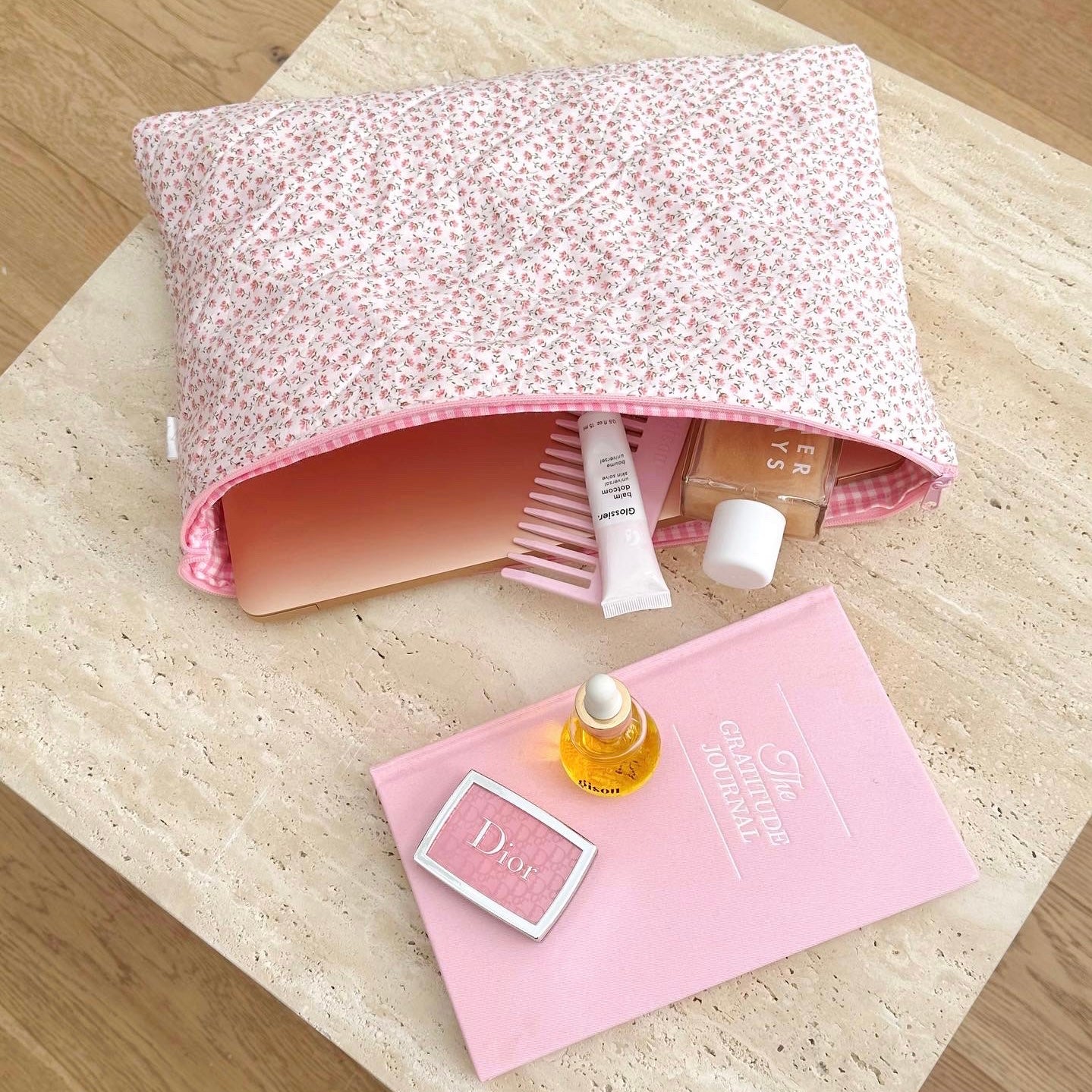 CUTE PINK FLORAL LAPTOP SLEEVE CASE