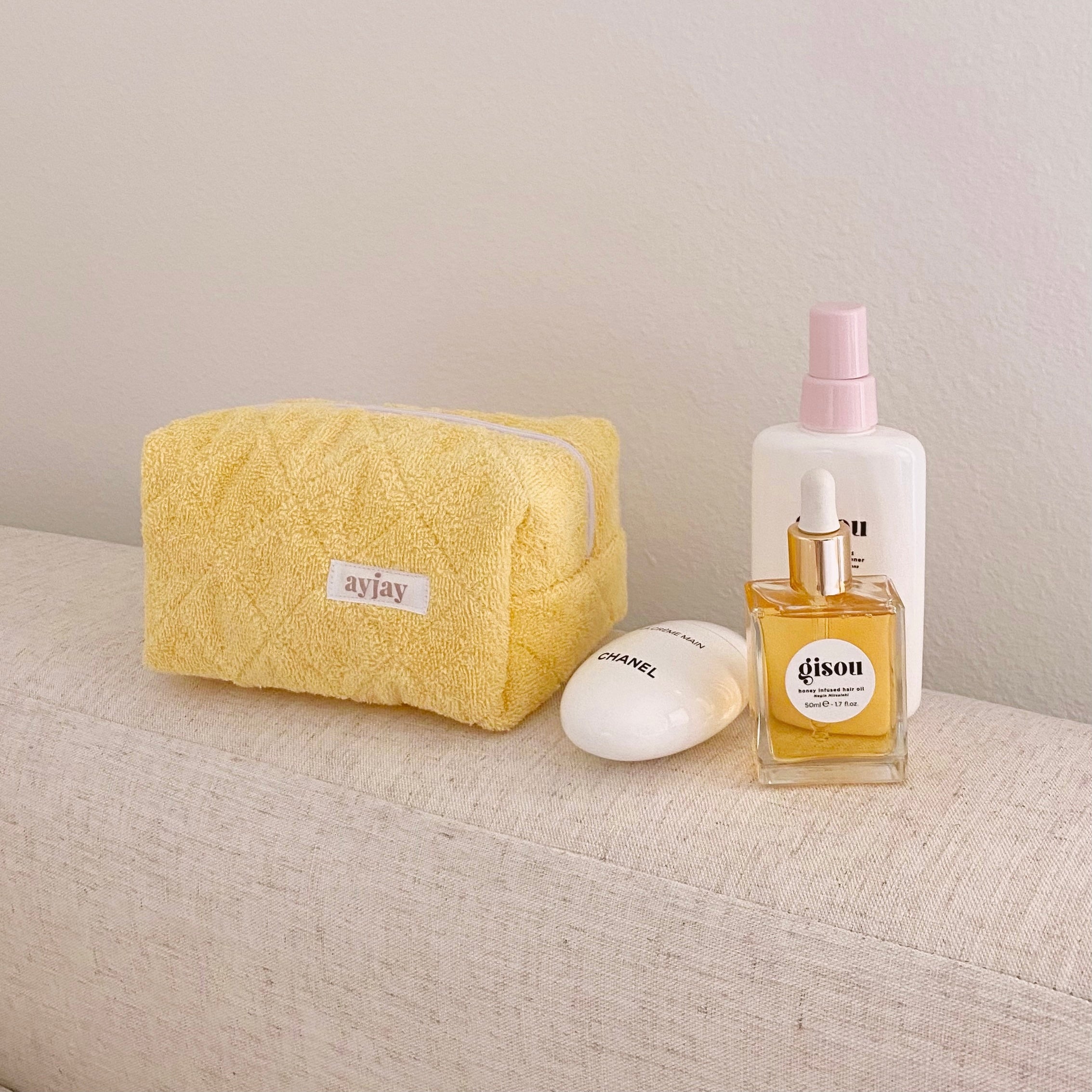 YELLOW TEDDY MAKE-UP BAG-AYJAY