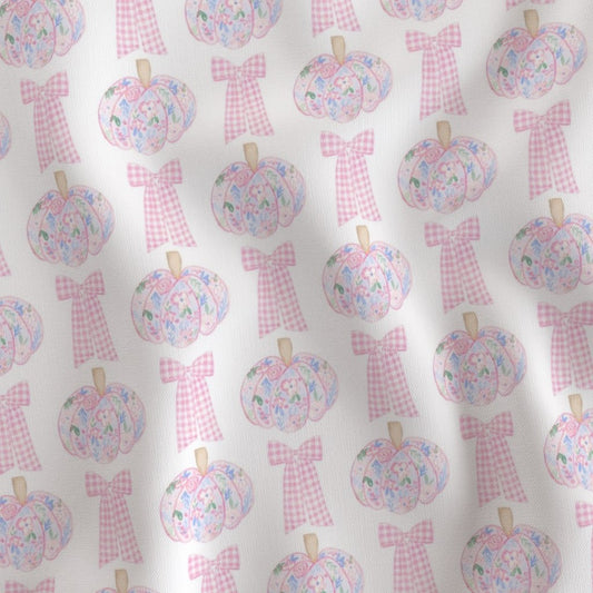 PINK GINGHAM BOWS & FLORAL PUMPKINS