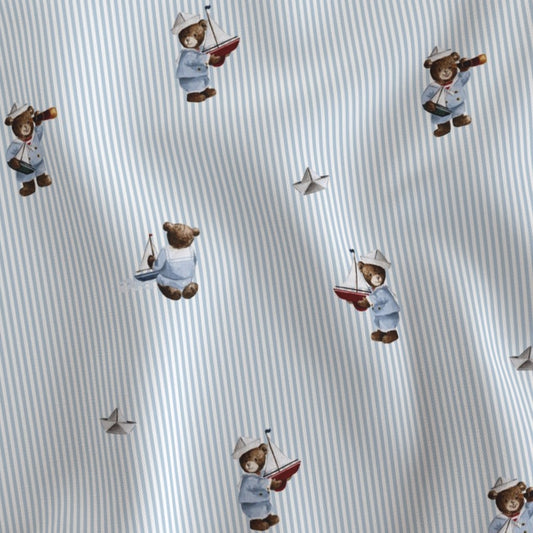 BLUE STRIPES NAVY SAILOR AHOY TEDDY BEAR
